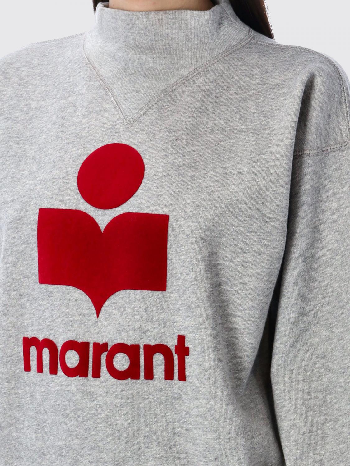 ISABEL MARANT ETOILE SUDADERA: Sudadera de cuello redondo Isabel Marant Etoile con maxi logo, Gris - Img 3