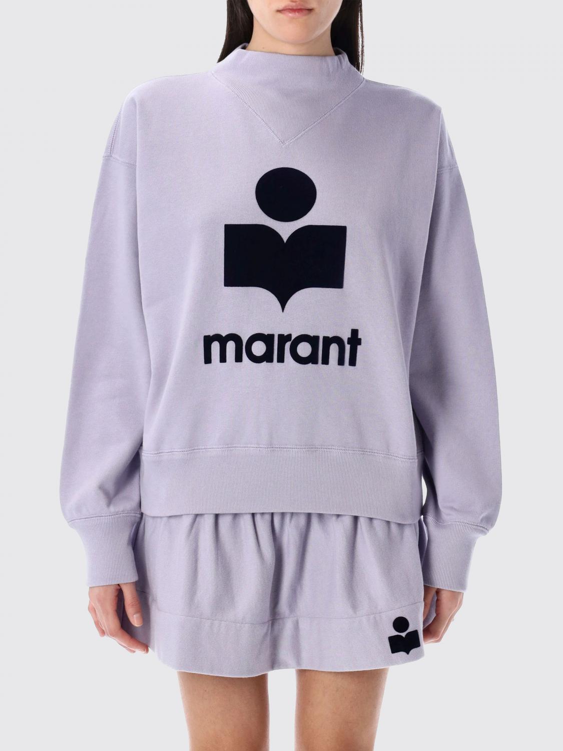 ISABEL MARANT ETOILE SUDADERA: Sudadera de cuello redondo Isabel Marant Etoile con maxi logo, Lila - Img 1