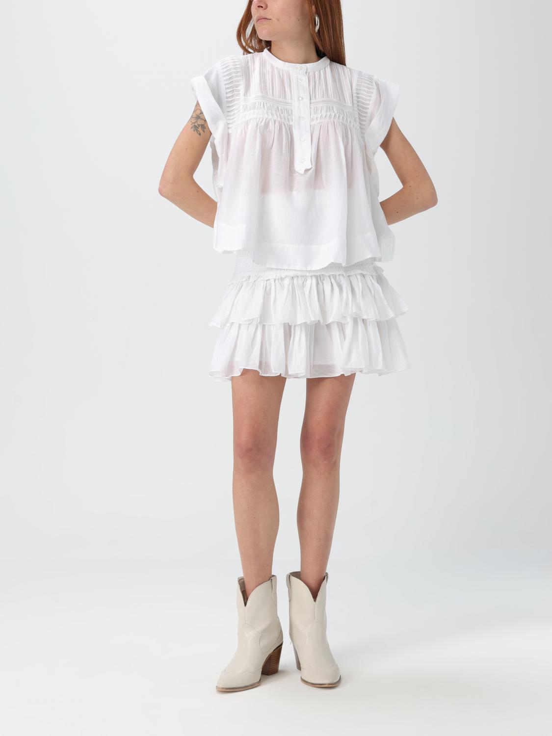 ISABEL MARANT ETOILE TOP: Camisa mujer Isabel Marant Etoile, Blanco - Img 2