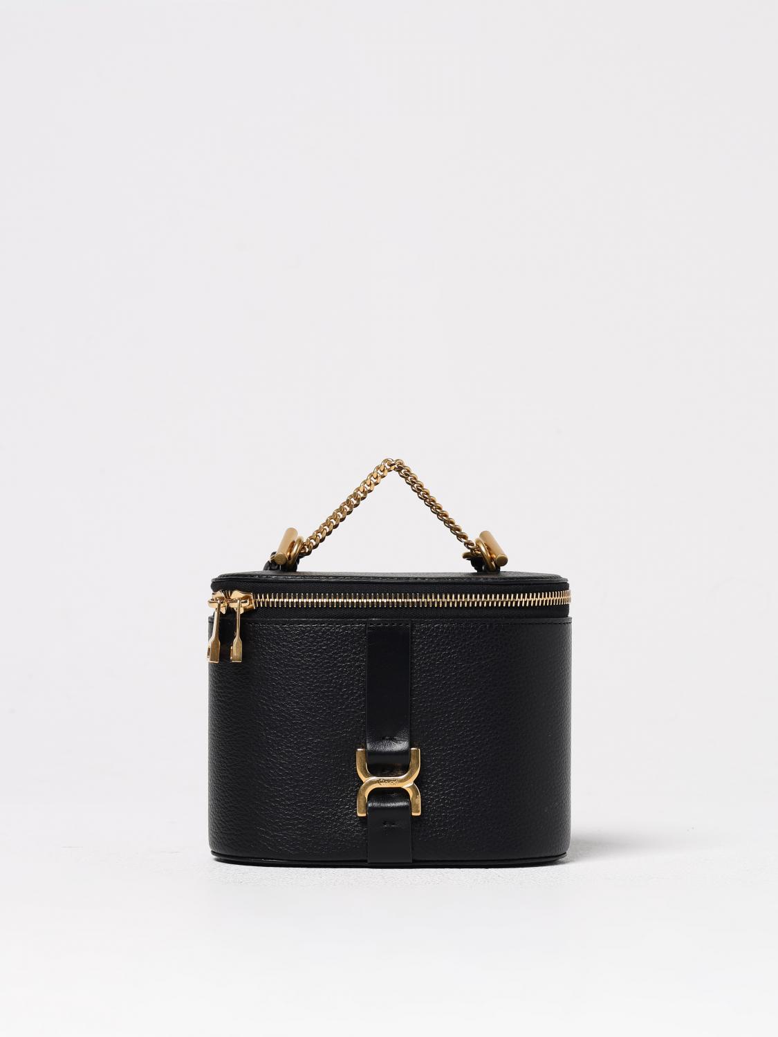 CHLOÉ BORSA MINI: Borsa Marcie Vanity Mini Chloè in pelle a grana, Nero - Img 1