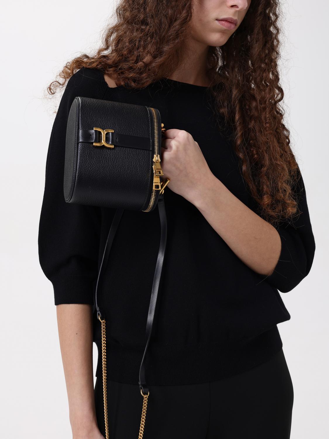 CHLOÉ BORSA MINI: Borsa Marcie Vanity Mini Chloè in pelle a grana, Nero - Img 2