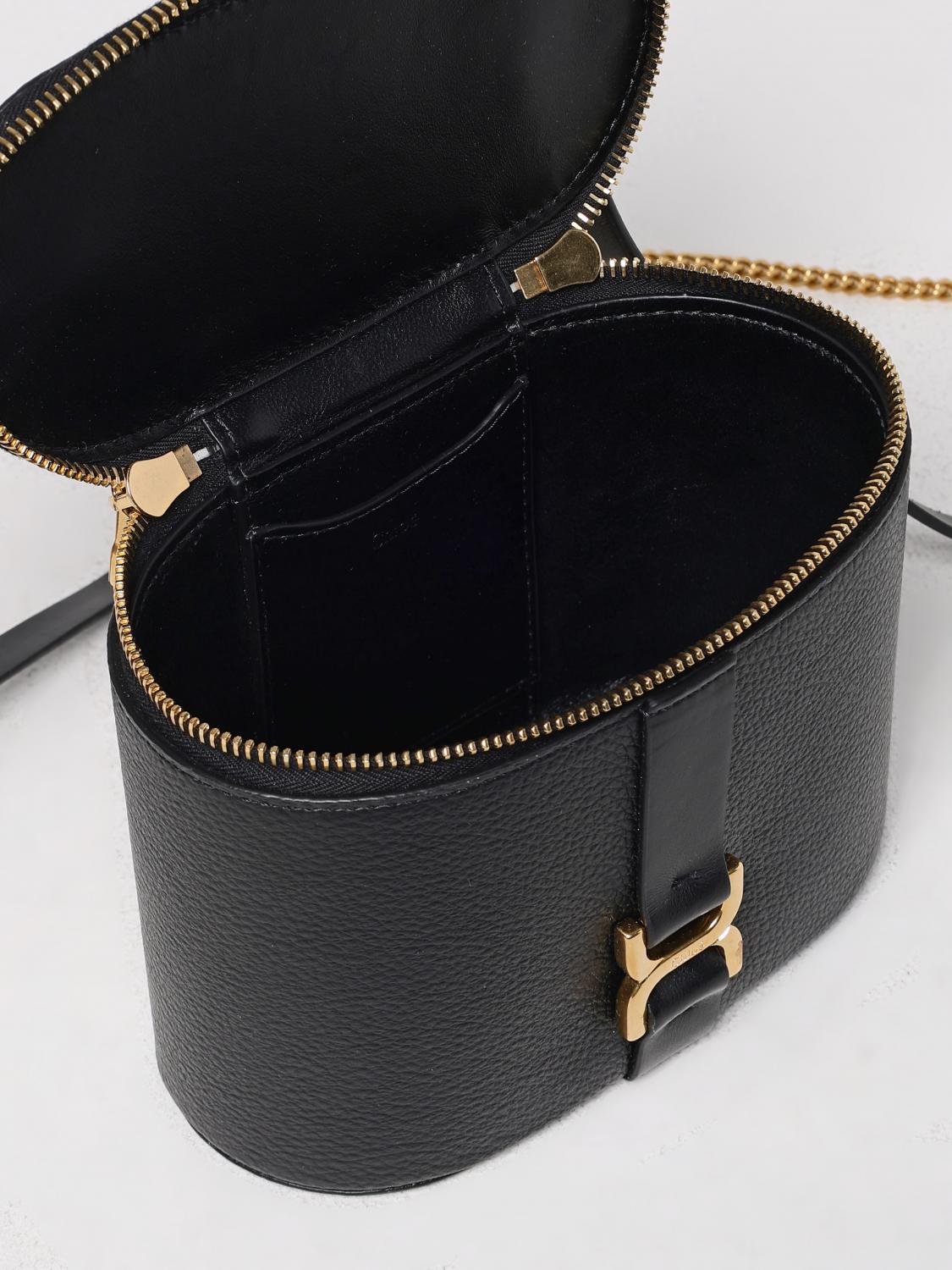 CHLOÉ BORSA MINI: Borsa Marcie Vanity Mini Chloè in pelle a grana, Nero - Img 5