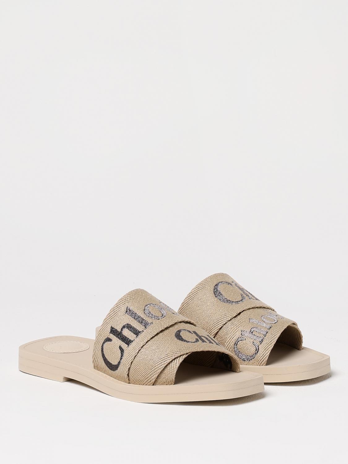 CHLOÉ FLAT SANDALS: Shoes woman ChloÉ, Beige - Img 2