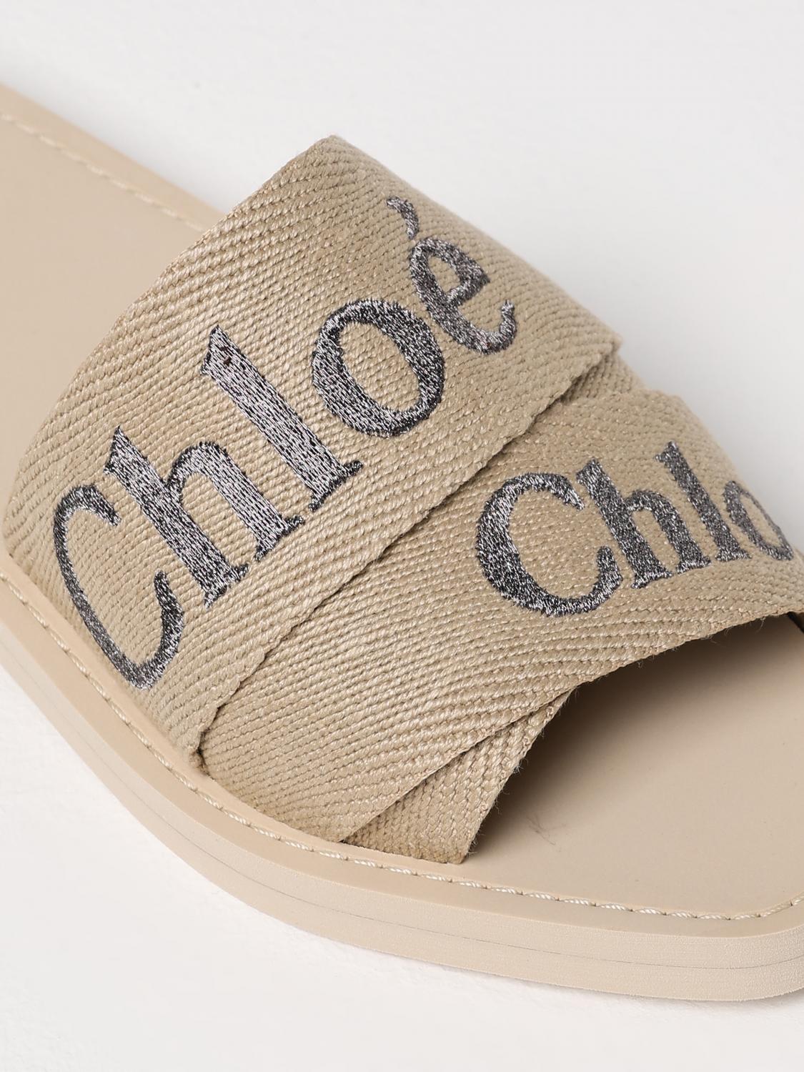 CHLOÉ FLAT SANDALS: Shoes woman ChloÉ, Beige - Img 4