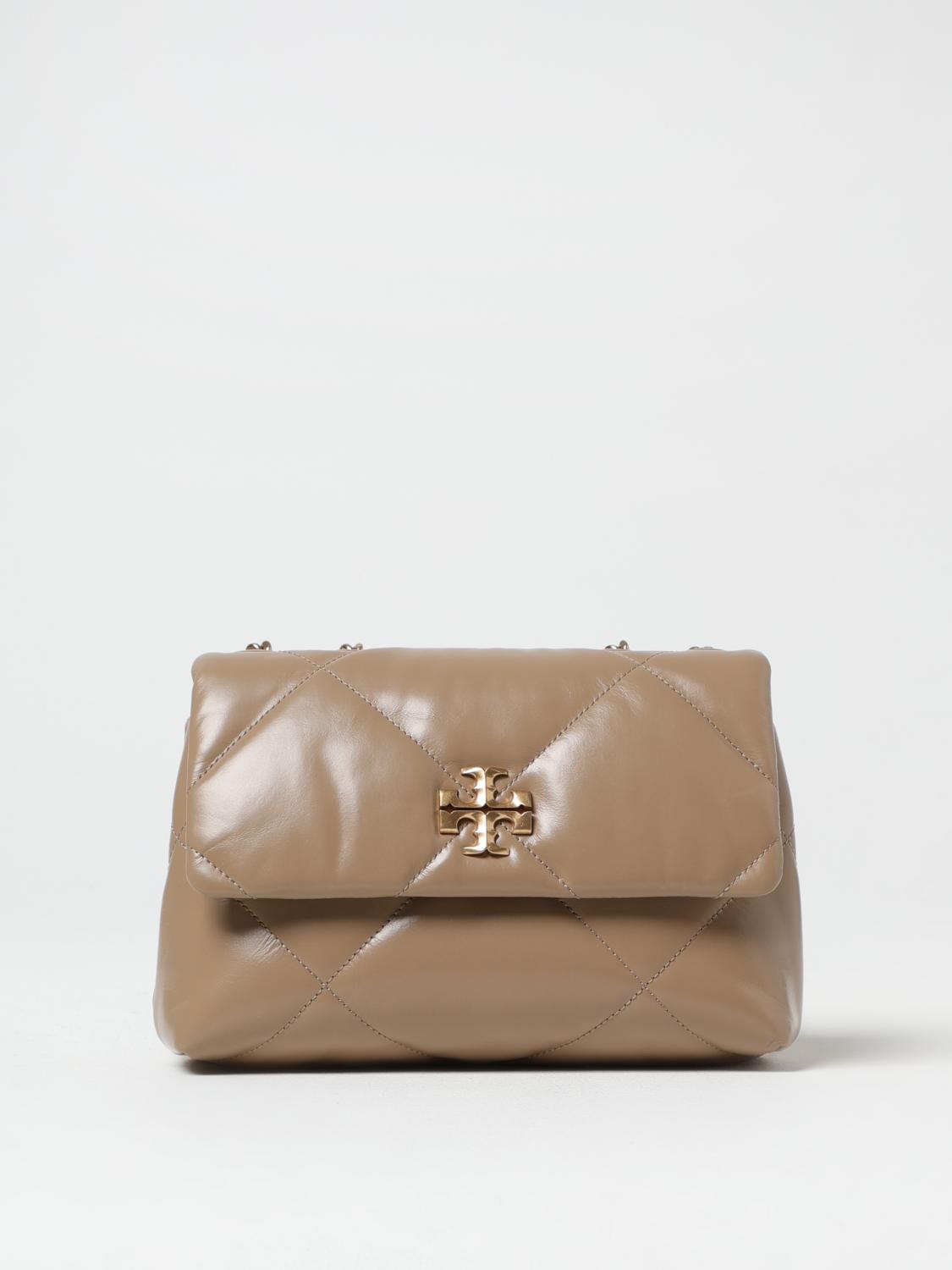 TORY BURCH BORSA A SPALLA: Borsa a spalla Kira in nappa trapuntata Tory Burch, Tortora - Img 1