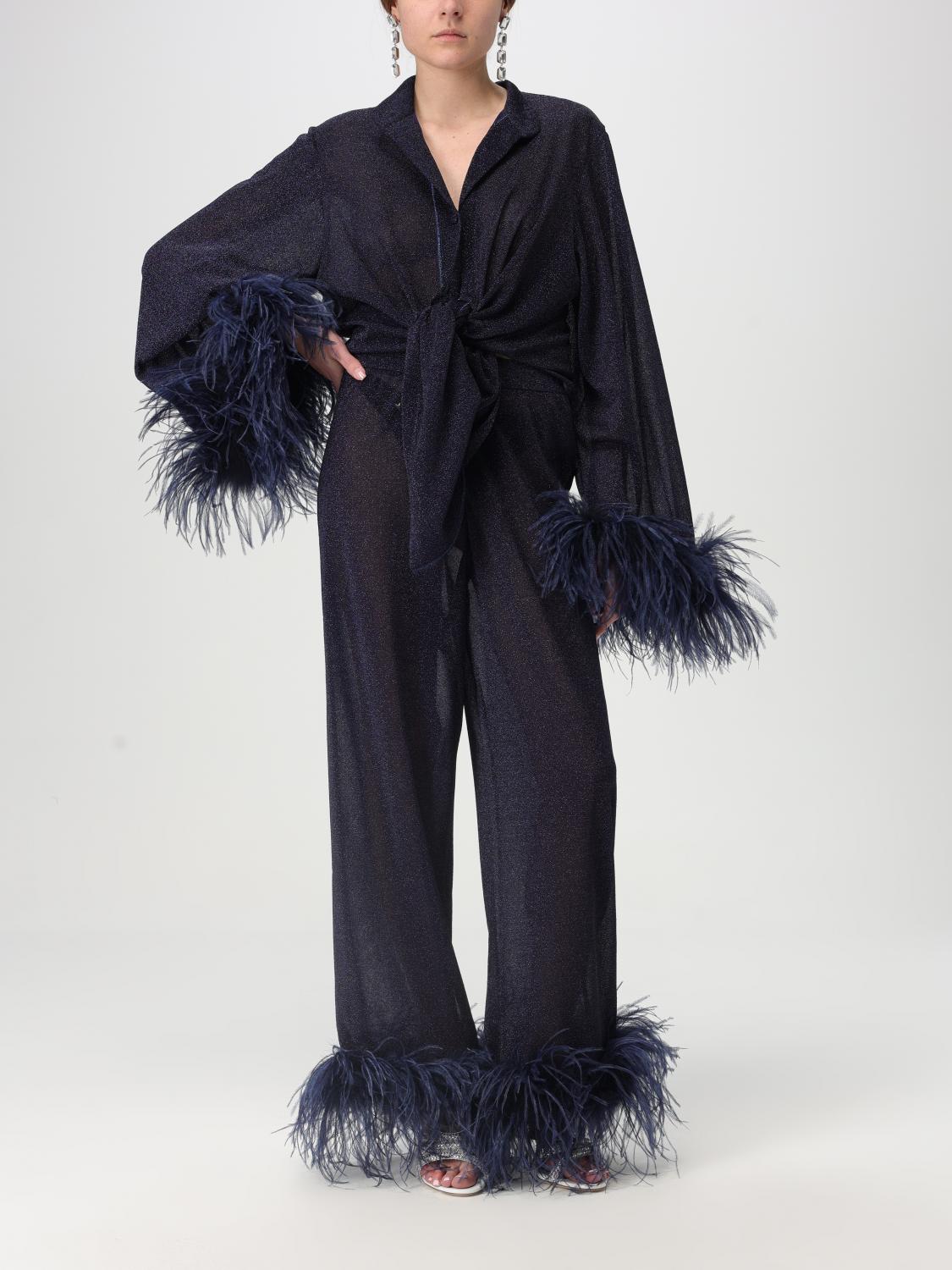 OSÉREE PANTALONI: Pantalone Oséree in misto viscosa lurex , Blue - Img 2