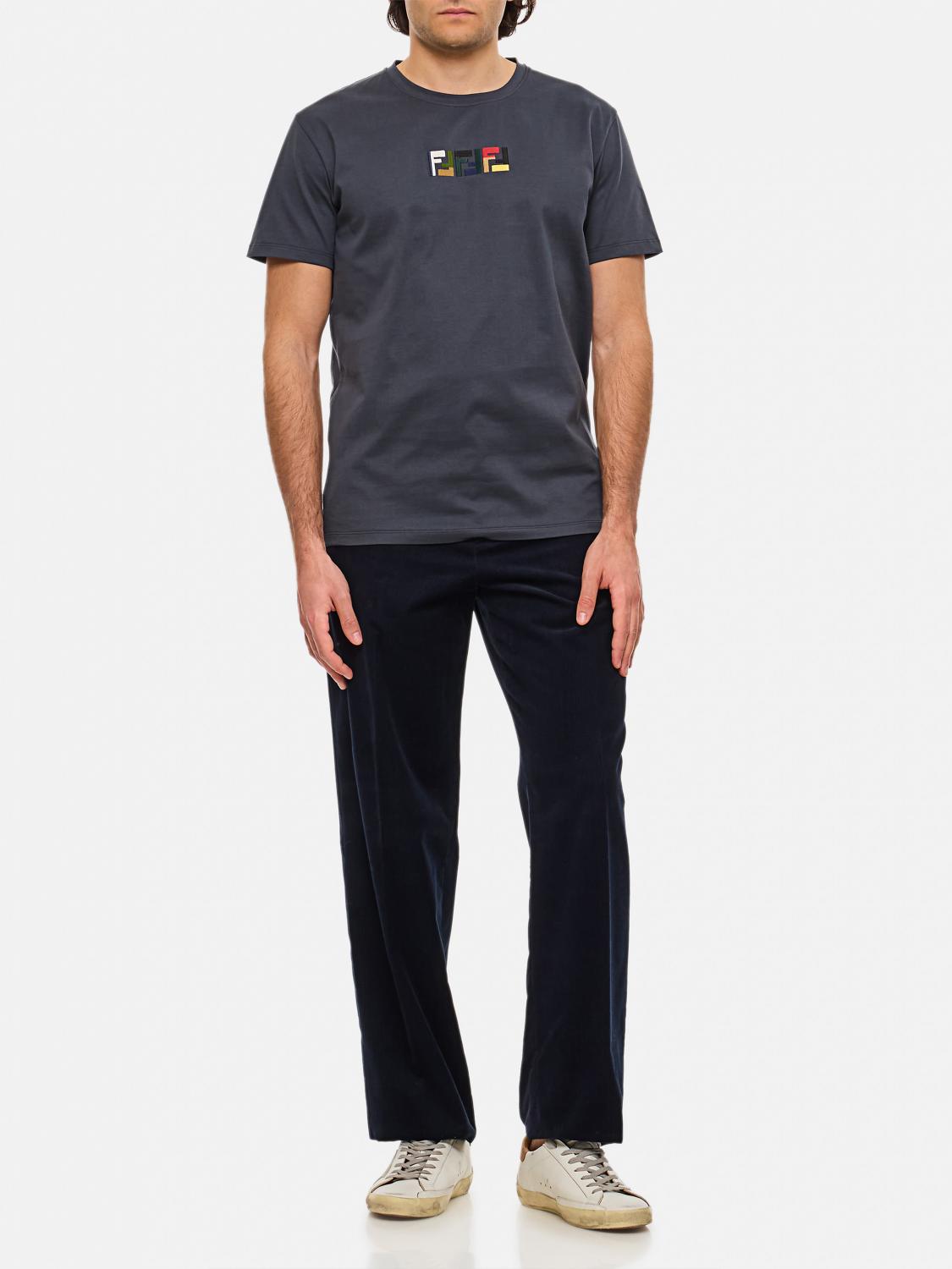 FENDI PANTS: Pants men Fendi, Blue - Img 2