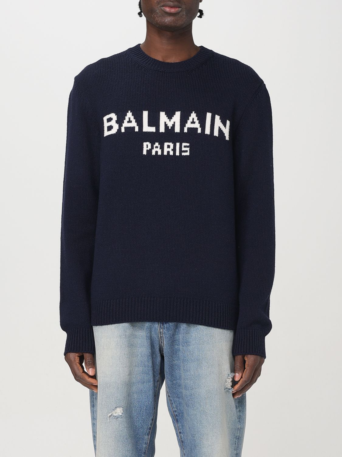 BALMAIN SWEATER: Sweater men Balmain, Marine - Img 1