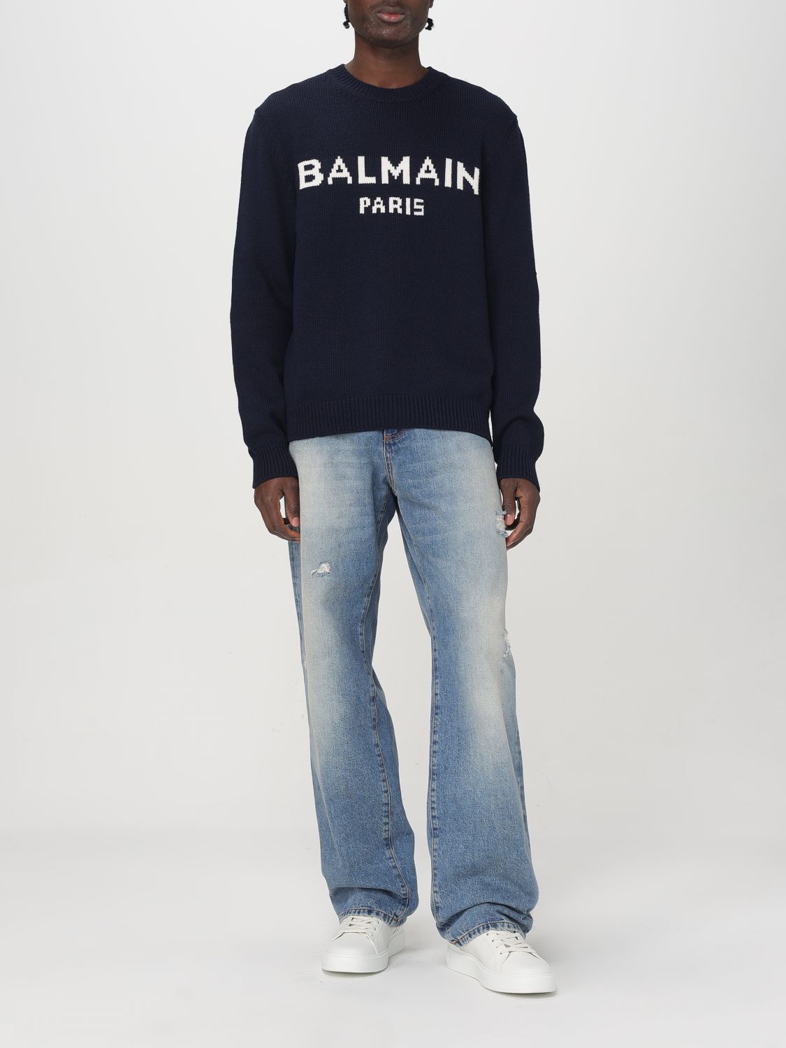 BALMAIN SWEATER: Sweater men Balmain, Marine - Img 2