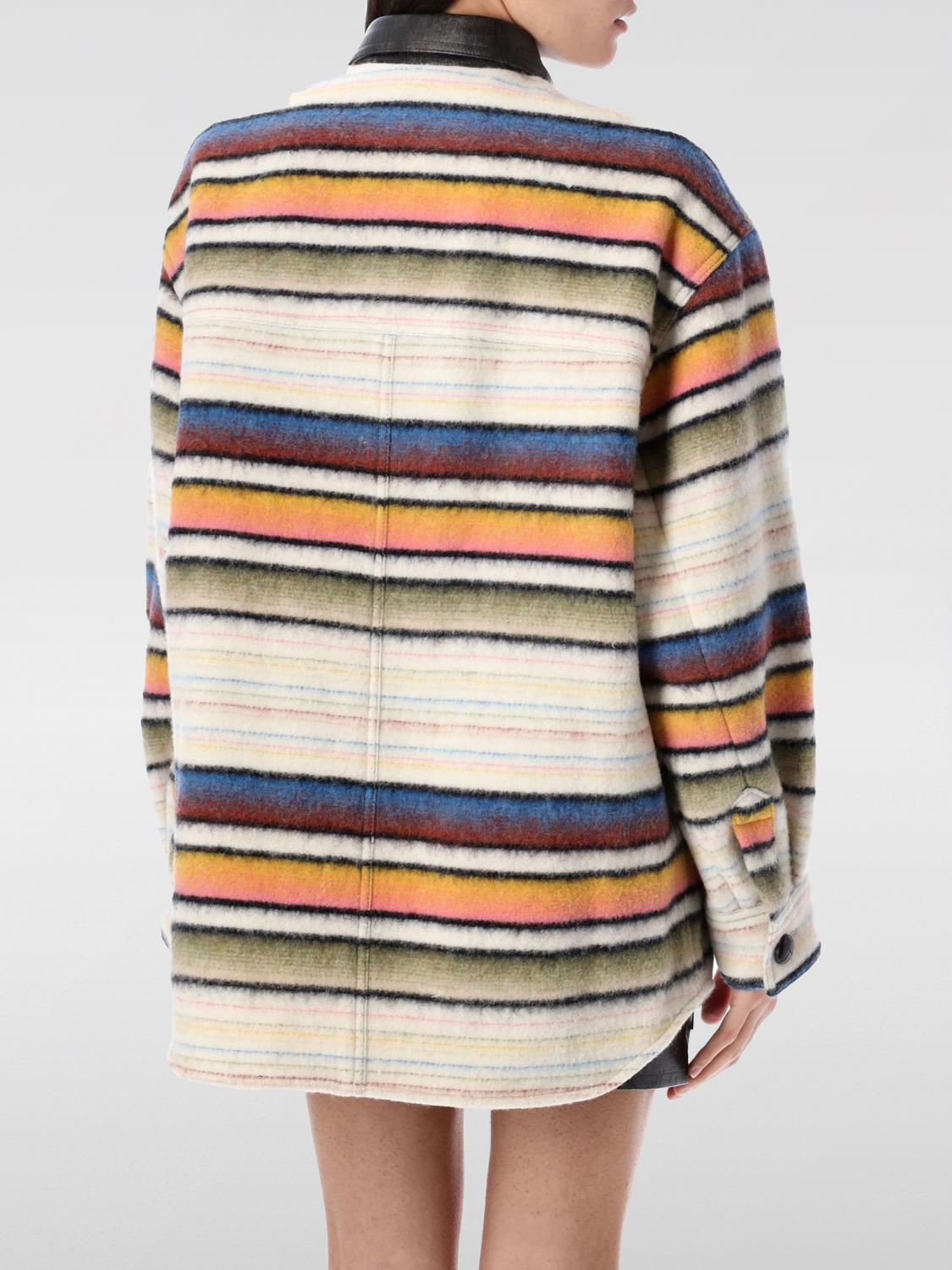 ISABEL MARANT ETOILE GIACCA: Overshirt Isabel Marant Etoile in misto lana a righe , Fantasia - Img 2