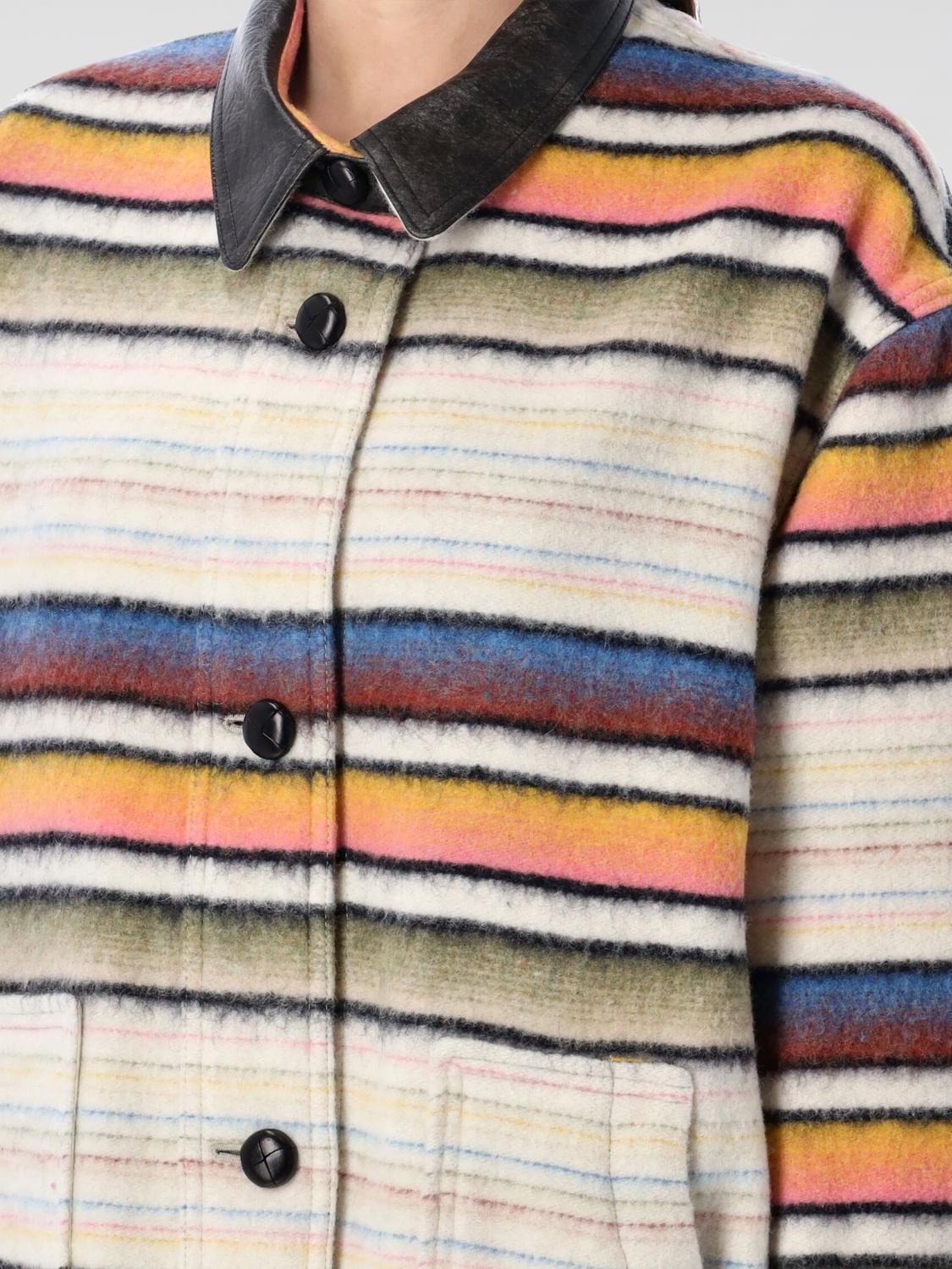 ISABEL MARANT ETOILE GIACCA: Overshirt Isabel Marant Etoile in misto lana a righe , Fantasia - Img 3
