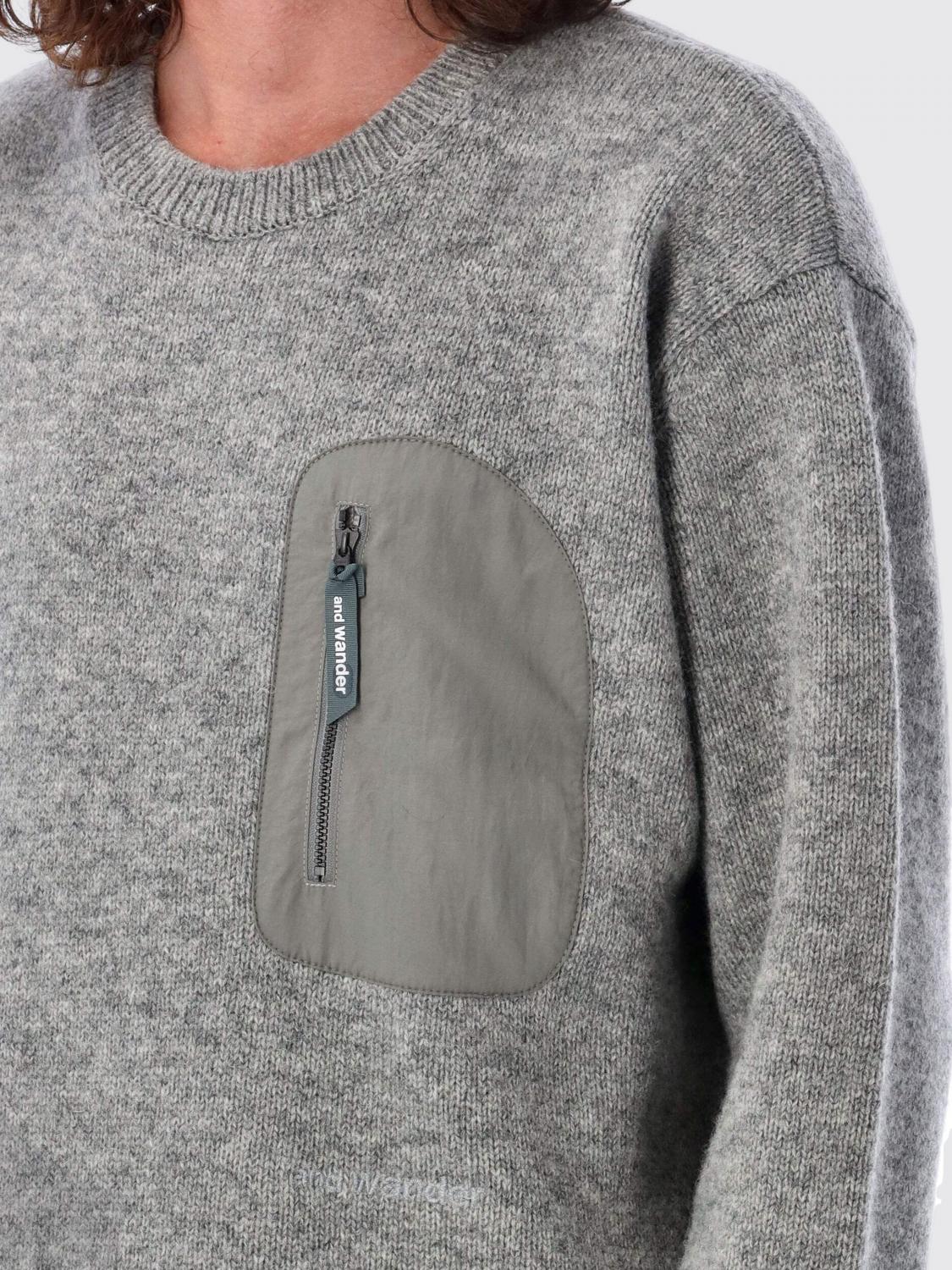 AND WANDER PULLOVER: Pullover herren And Wander, Grau - Img 3