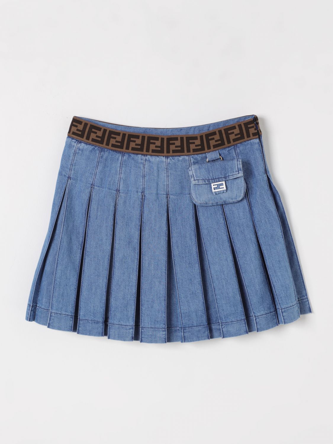 FENDI FALDA: Falda niños Fendi, Azul Oscuro - Img 1