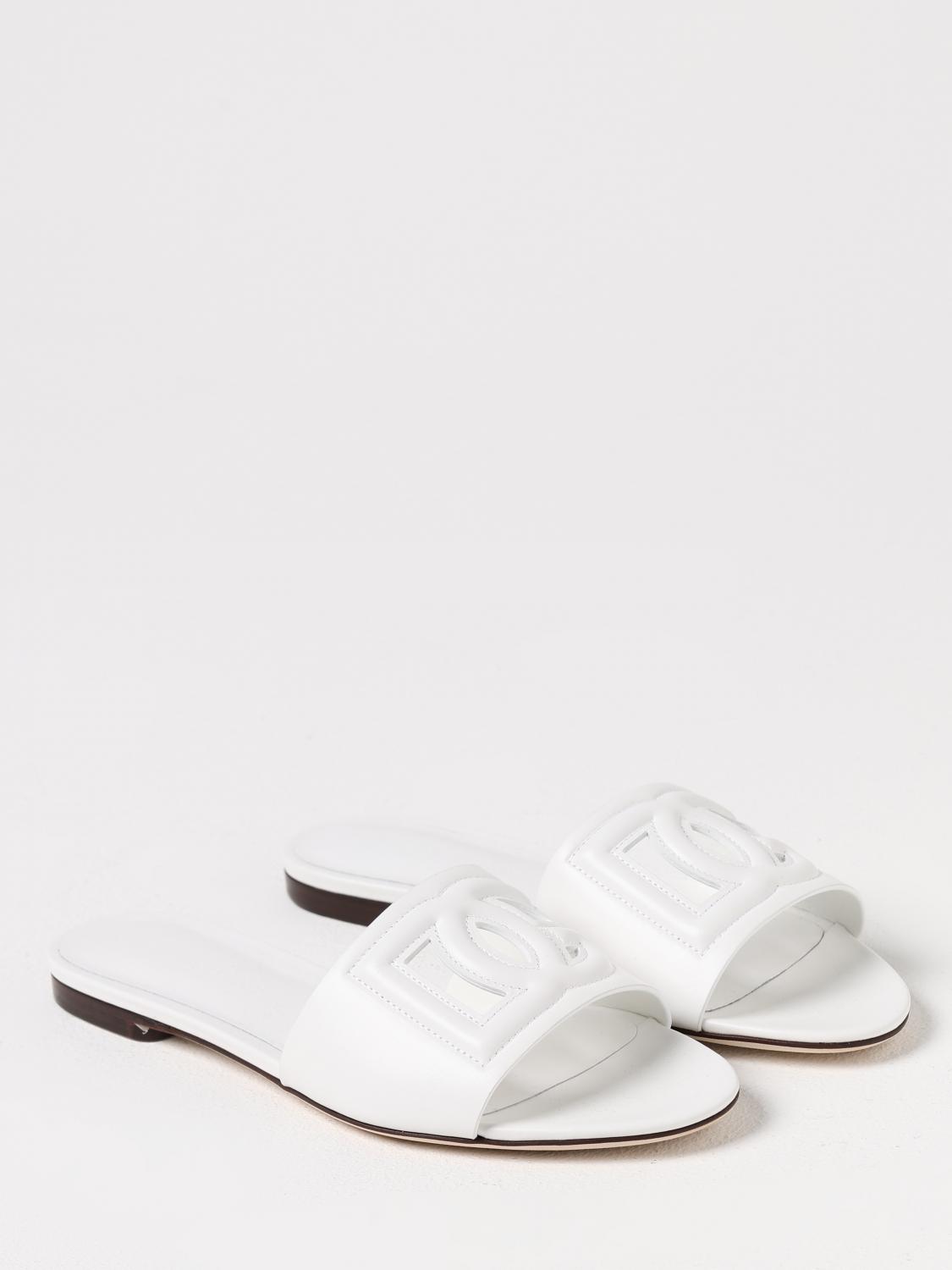 DOLCE & GABBANA FLAT SANDALS: Shoes woman Dolce & Gabbana, White - Img 2