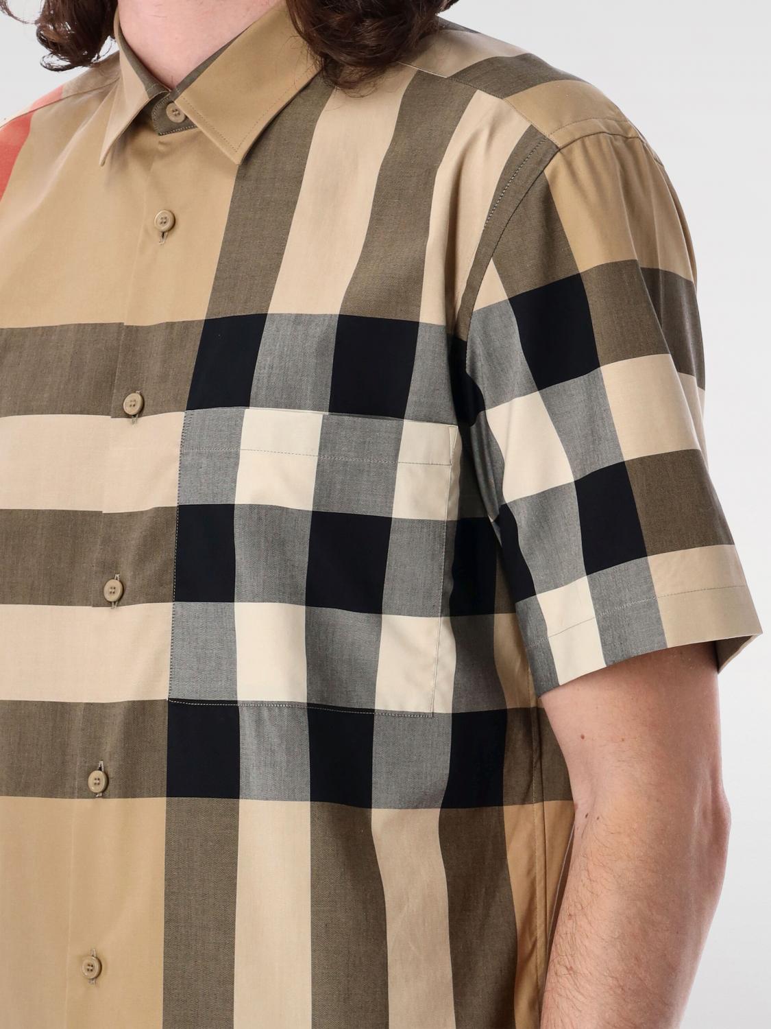 BURBERRY CAMICIA: Camicia Burberry in cotone con stampa Vintage Check , Beige - Img 3