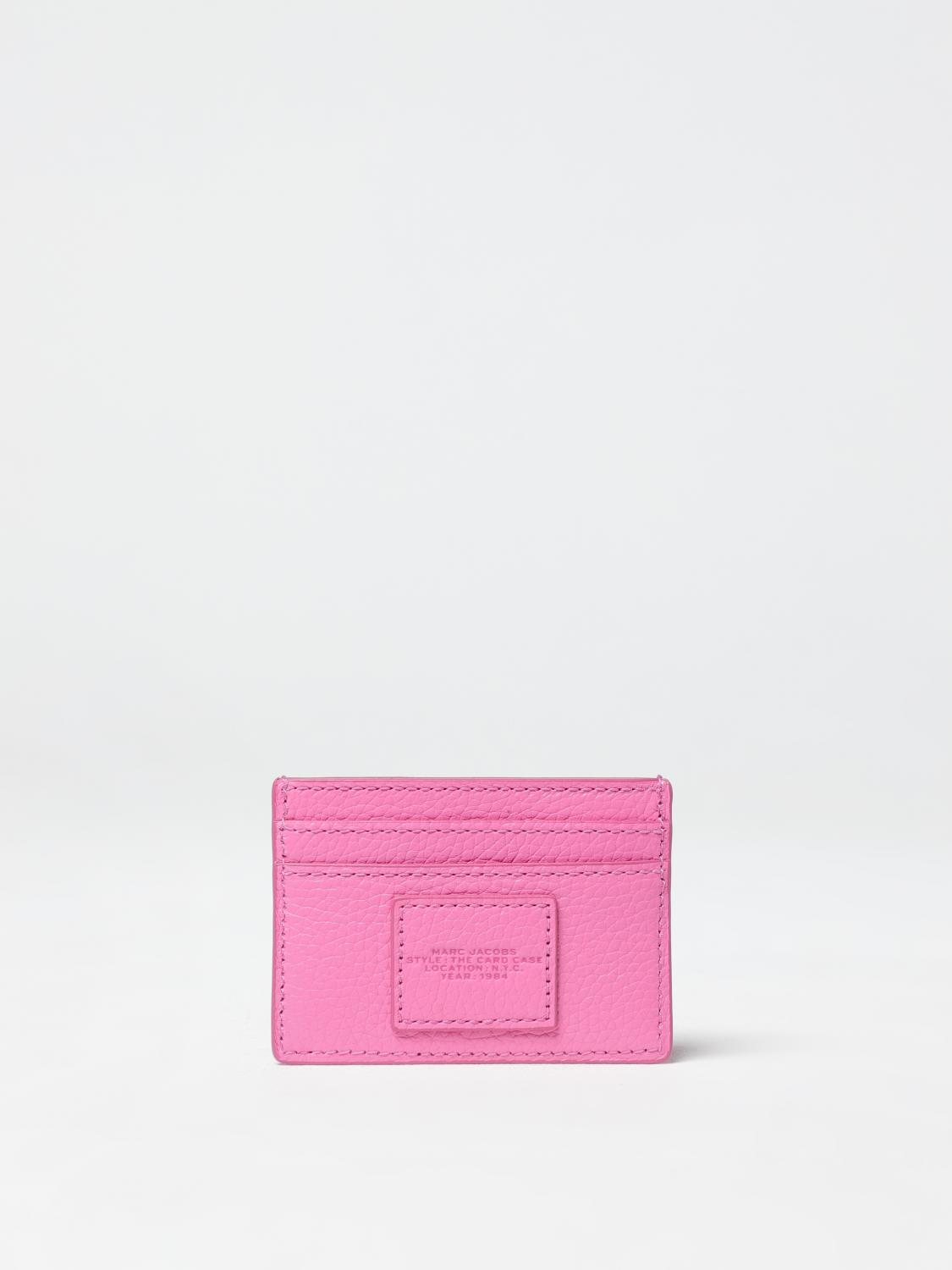 MARC JACOBS PORTAFOGLIO: Portacarte di credito The Card Case Marc Jacobs in pelle a grana , Rosa - Img 2