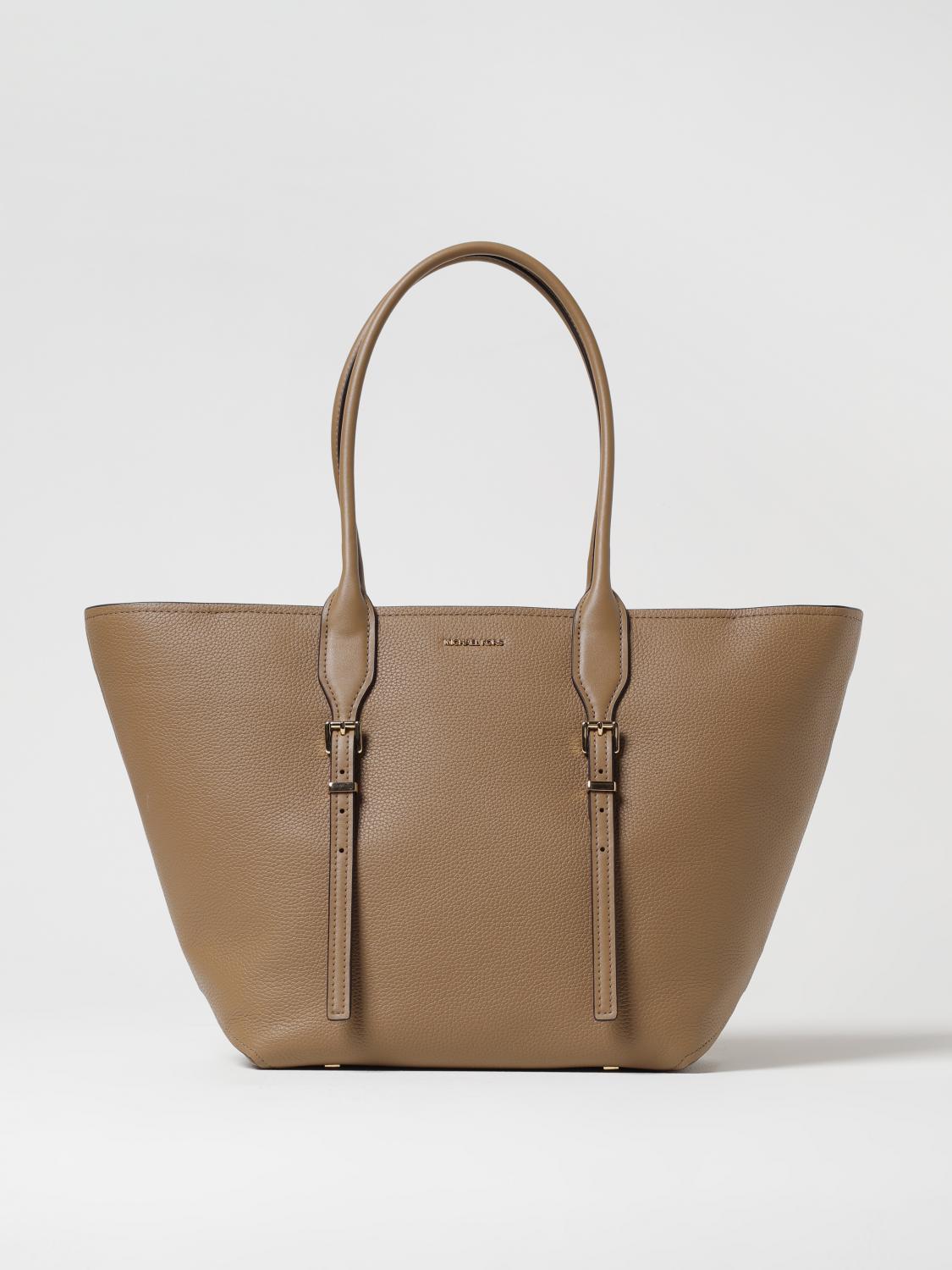 MICHAEL KORS BORSA TOTE: Borsa Moore Tote Michael Kors in pelle a grana, Marrone - Img 1
