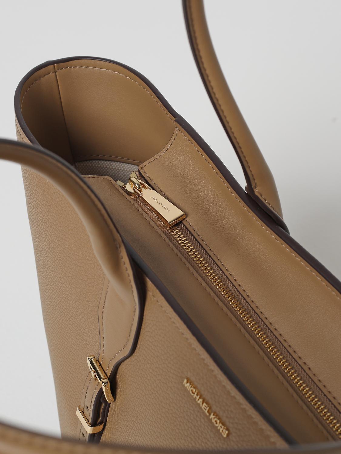 MICHAEL KORS BORSA TOTE: Borsa Moore Tote Michael Kors in pelle a grana, Marrone - Img 3