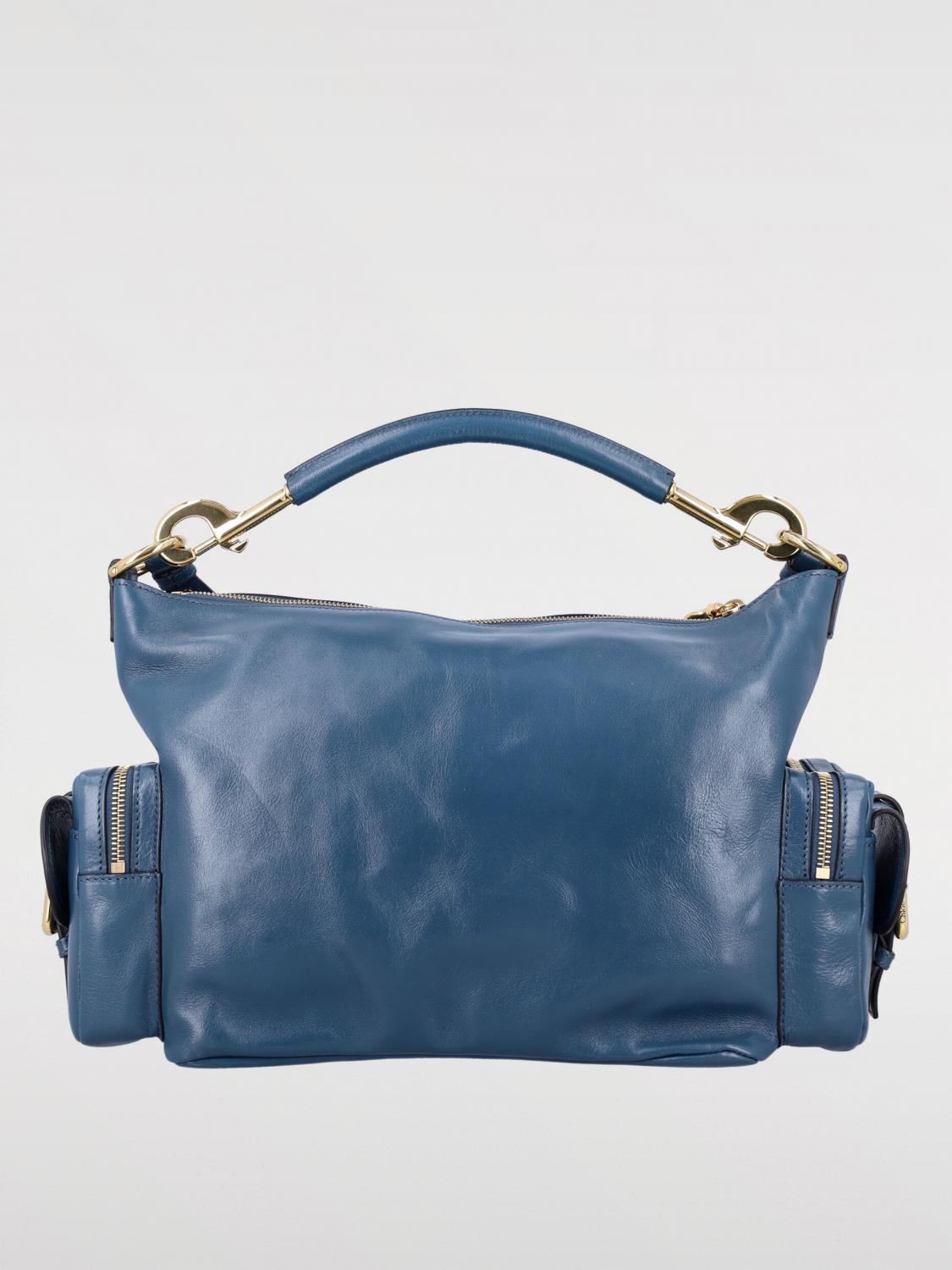 CHLOÉ BORSA A MANO: Borsa Camera Chloè in pelle , Blue - Img 2
