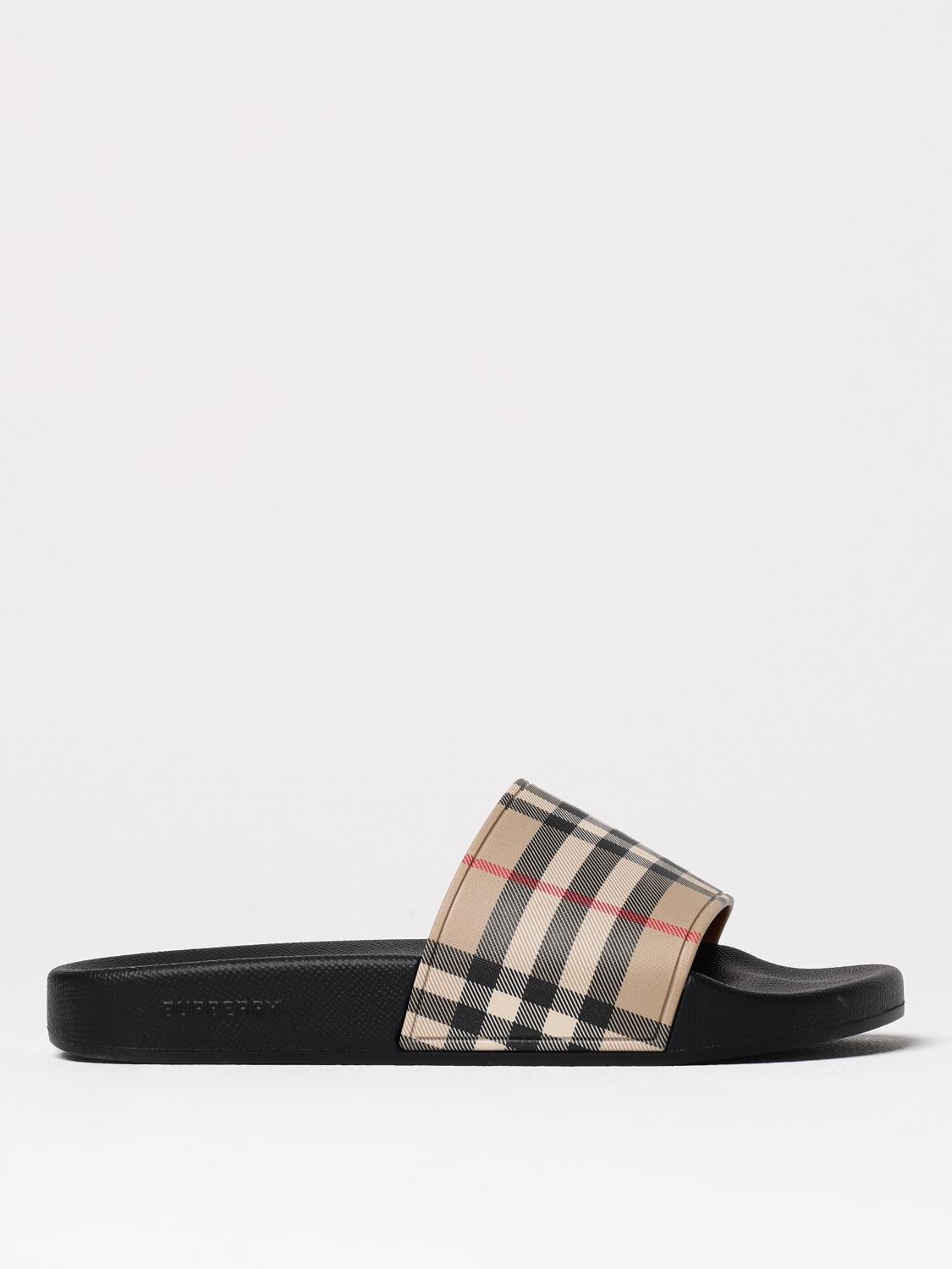 BURBERRY FLAT SANDALS: Shoes woman Burberry, Beige - Img 1