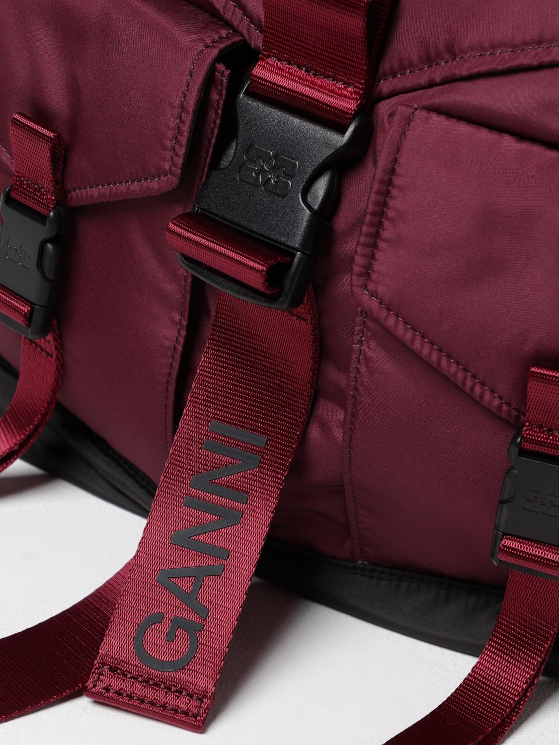 GANNI BACKPACK: Backpack woman Ganni, Burgundy - Img 3