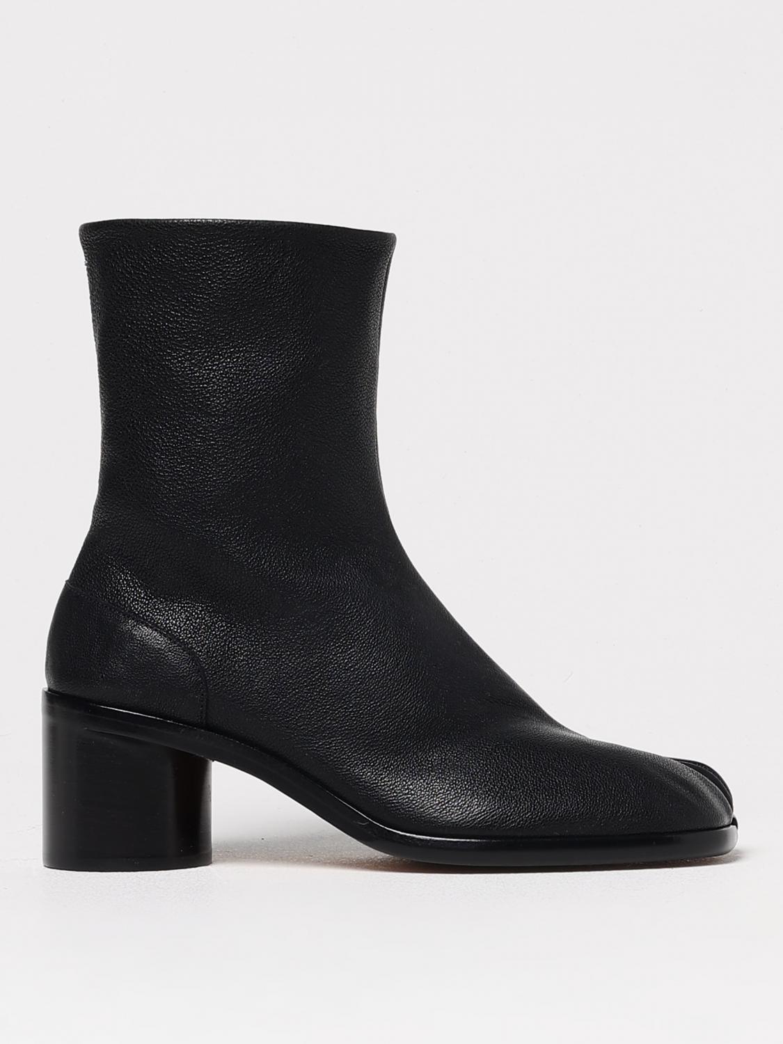 MAISON MARGIELA STIVALETTI: Stivaletto Tabi Maison Margiela in pelle a grana , Nero - Img 1