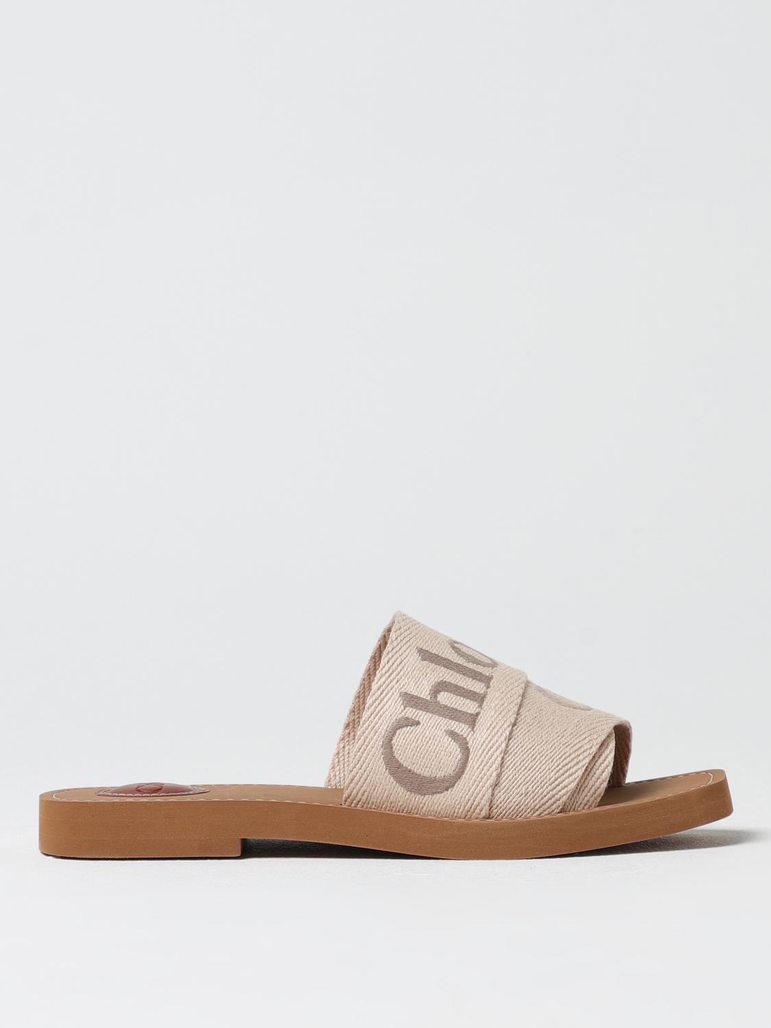 CHLOÉ FLAT SANDALS: Shoes woman ChloÉ, Beige - Img 1