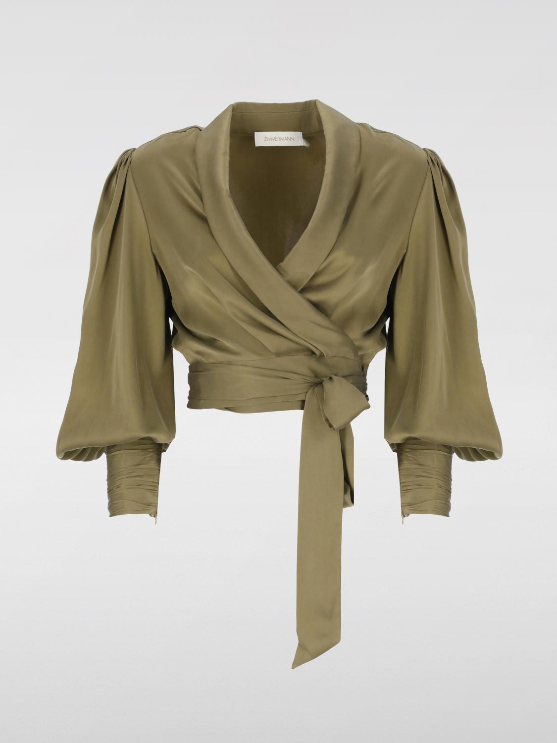 ZIMMERMANN TOP: Blusa Zimmermann in seta , Verde - Img 1