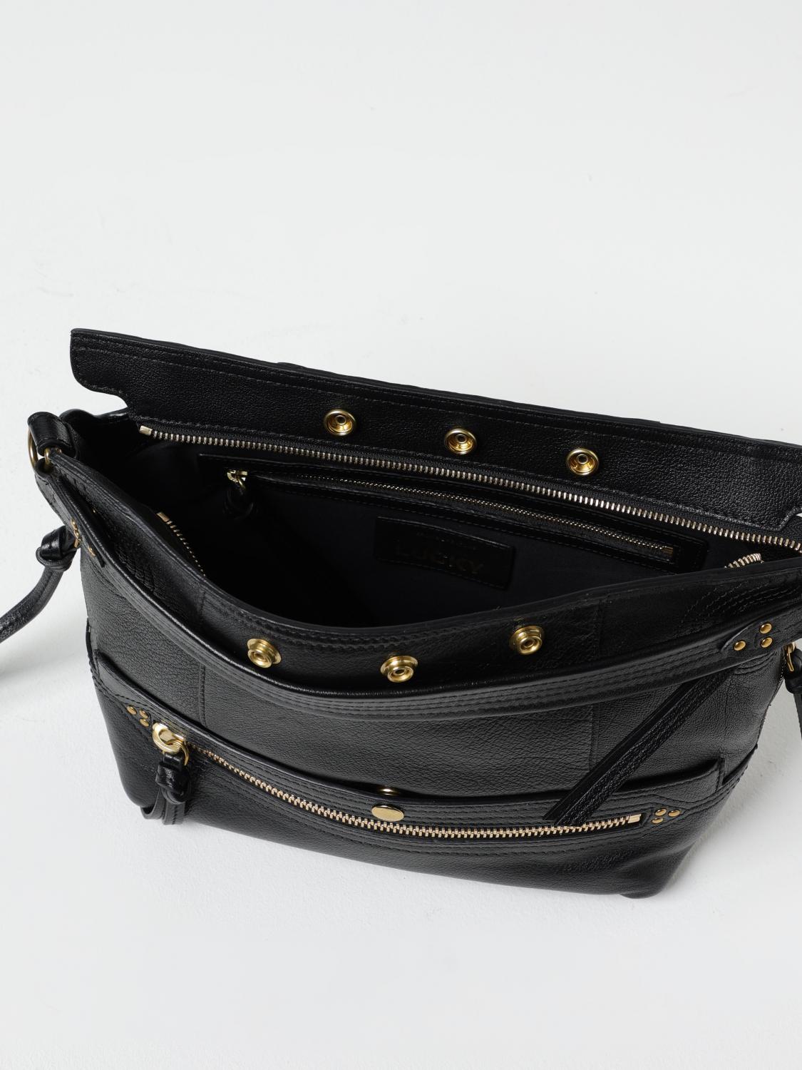 JEROME DREYFUSS BORSA A SPALLA: Borsa Lucky Hobo Jerome Dreyfuss in pelle a grana , Nero 1 - Img 3