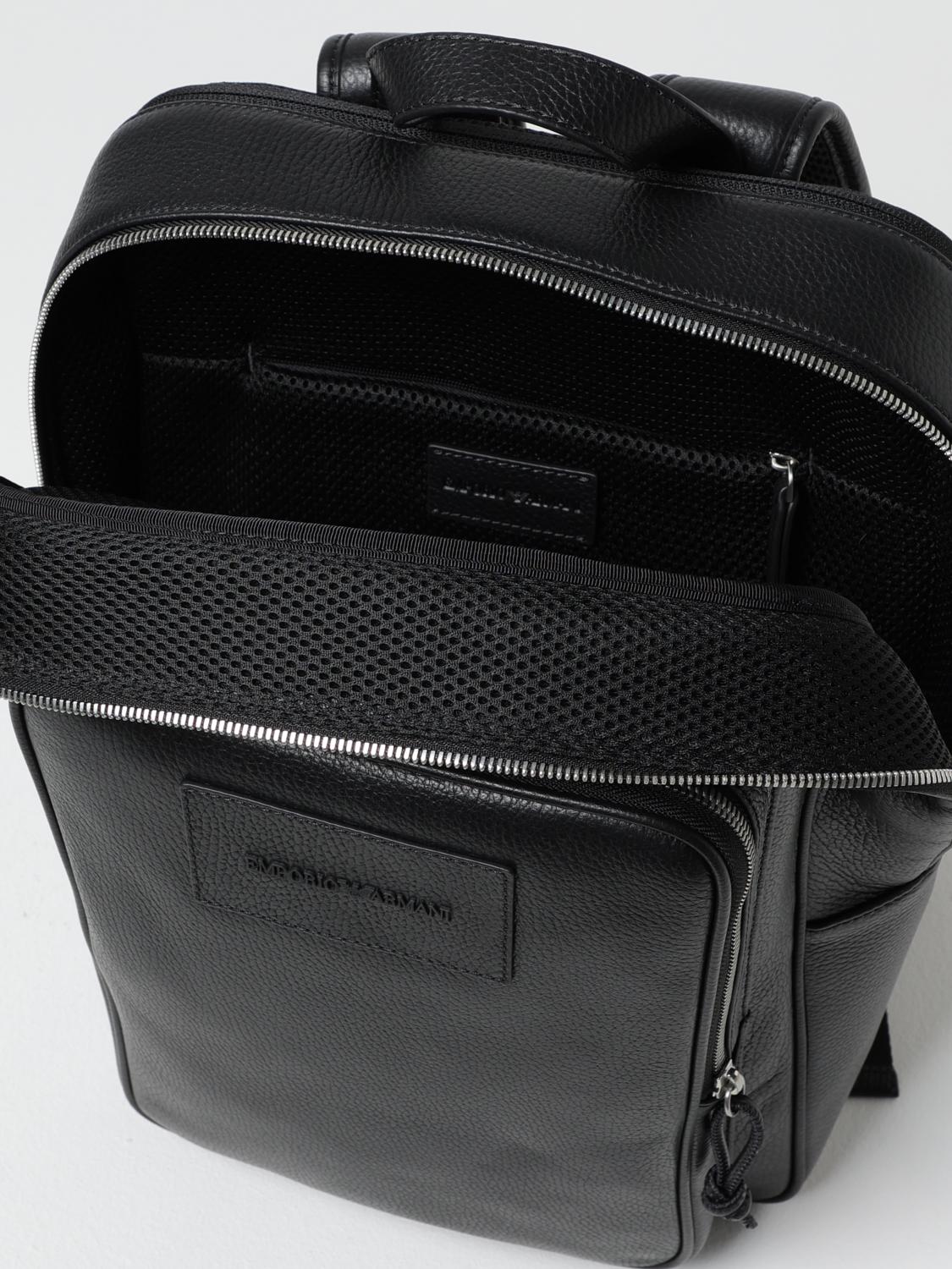 EMPORIO ARMANI ZAINO: Borsa Emporio Armani in pelle di vitello a grana, Nero - Img 4