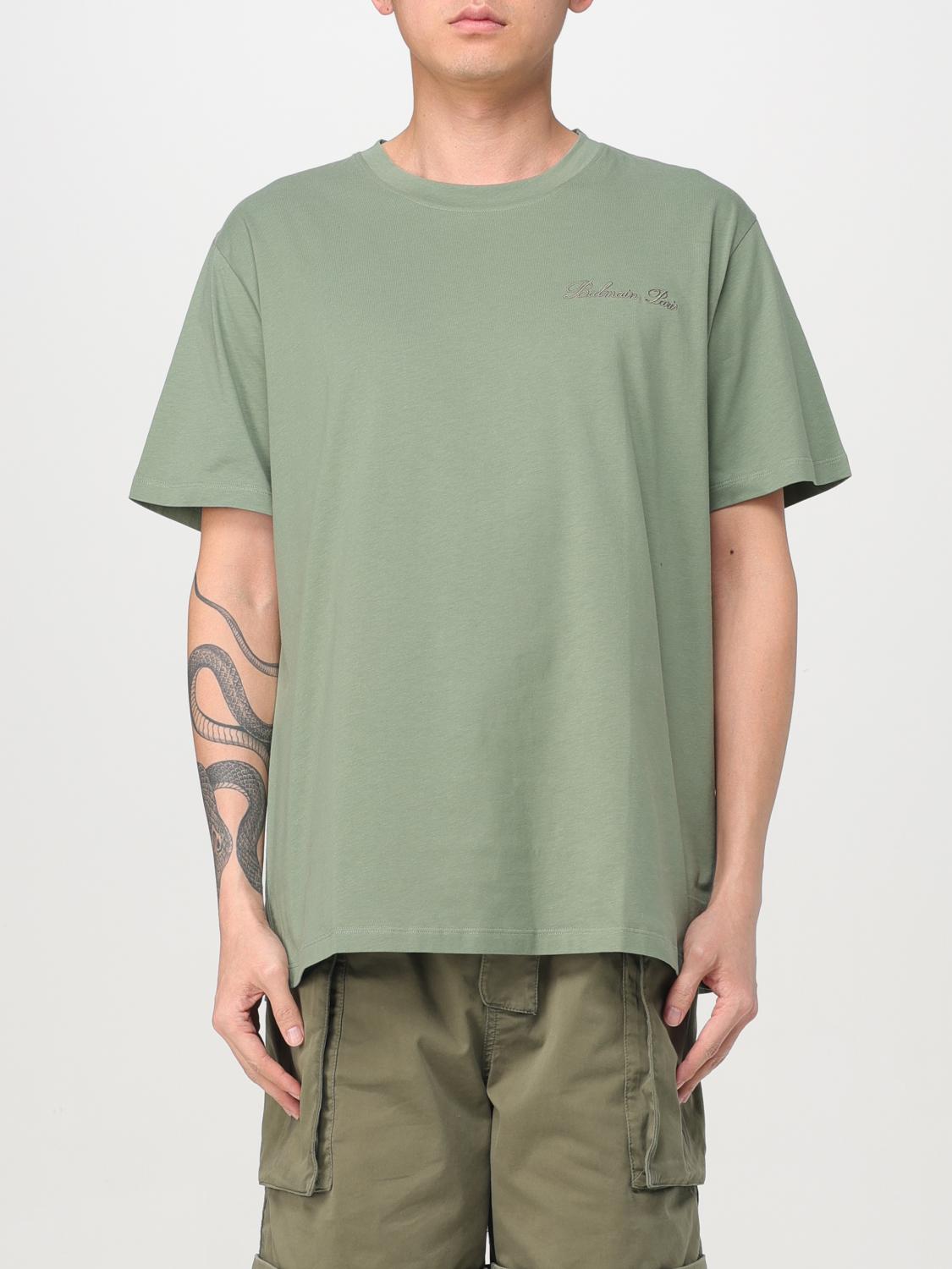 BALMAIN T-SHIRT: T-shirt men Balmain, Green - Img 1