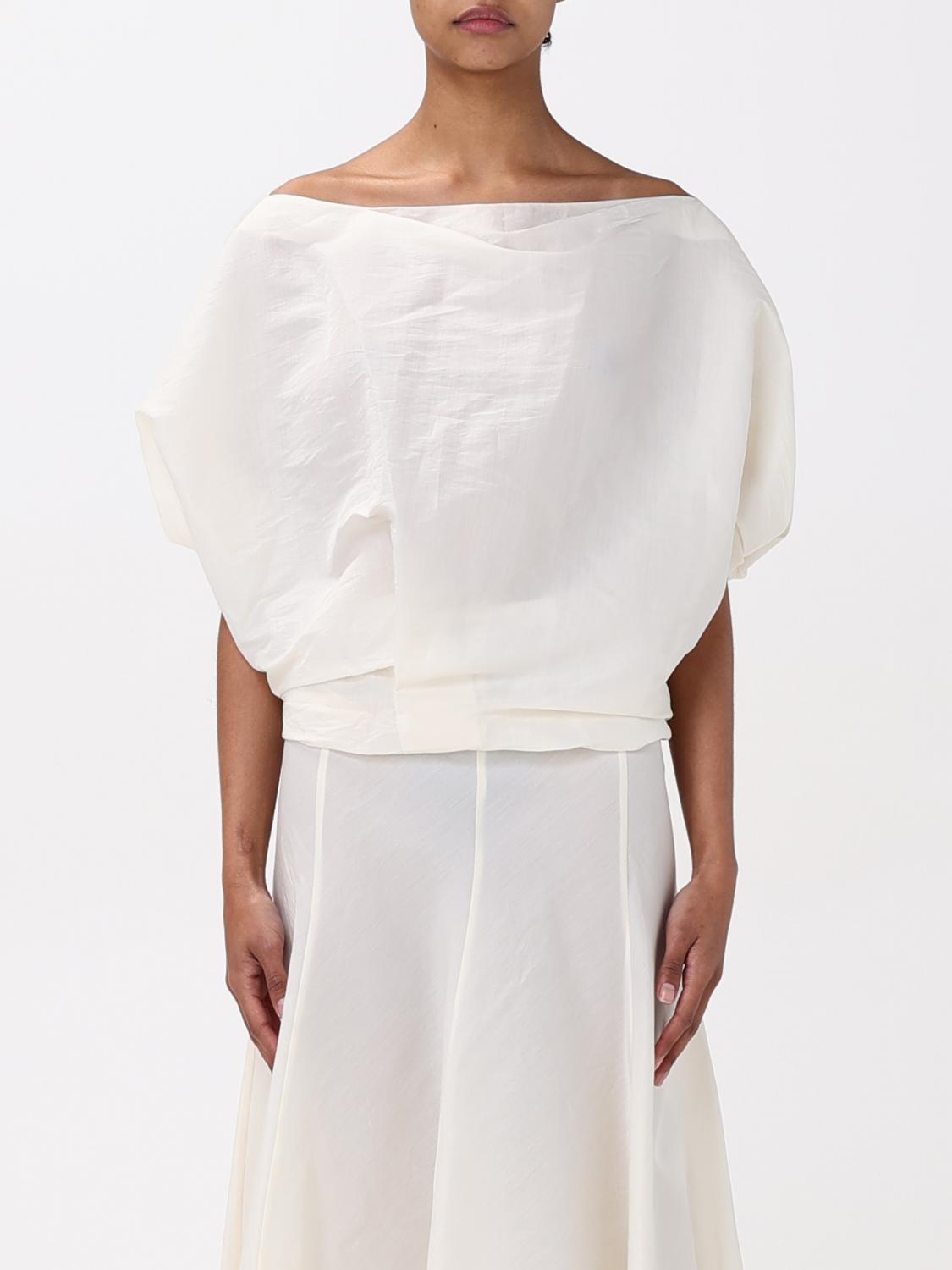 KHAITE TOP E BLUSE: Top Khaite in organza di seta , Bianco - Img 1