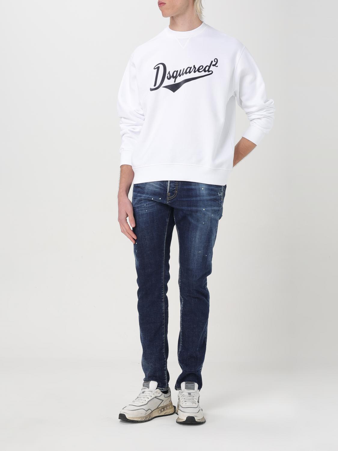 DSQUARED2 FELPA: Felpa Dsquared2 in cotone con logo , Bianco - Img 2