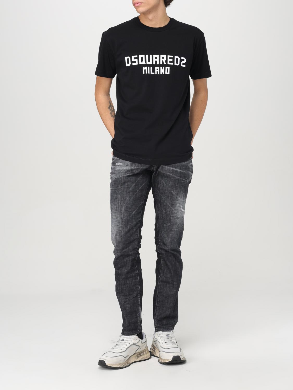 DSQUARED2 牛仔裤: 牛仔裤 男士 Dsquared2, 黑色 - Img 2