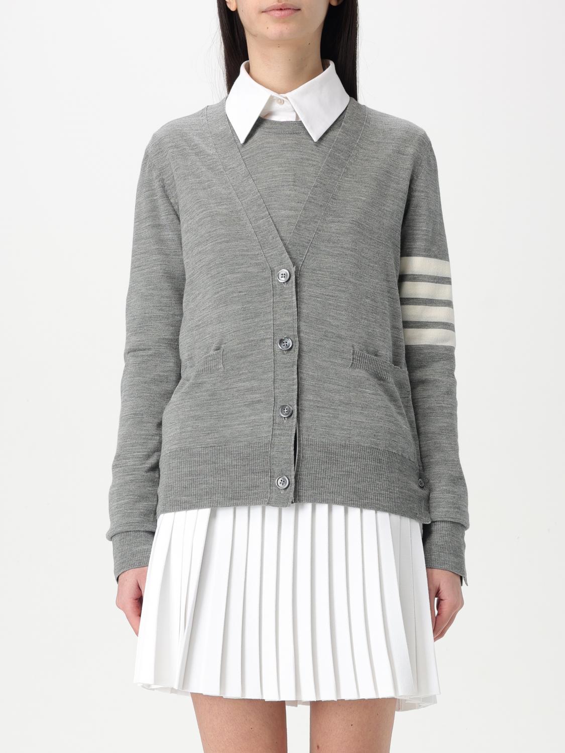 THOM BROWNE CARDIGAN: Cardigan Thom Browne in lana Merino , Grigio - Img 1