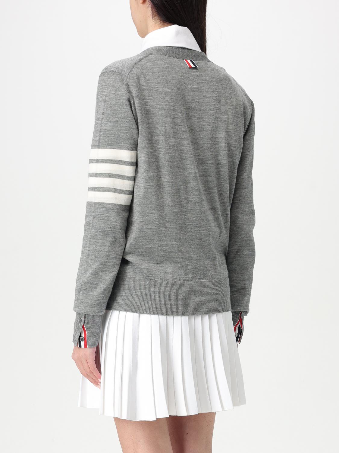THOM BROWNE CARDIGAN: Cardigan Thom Browne in lana Merino , Grigio - Img 3
