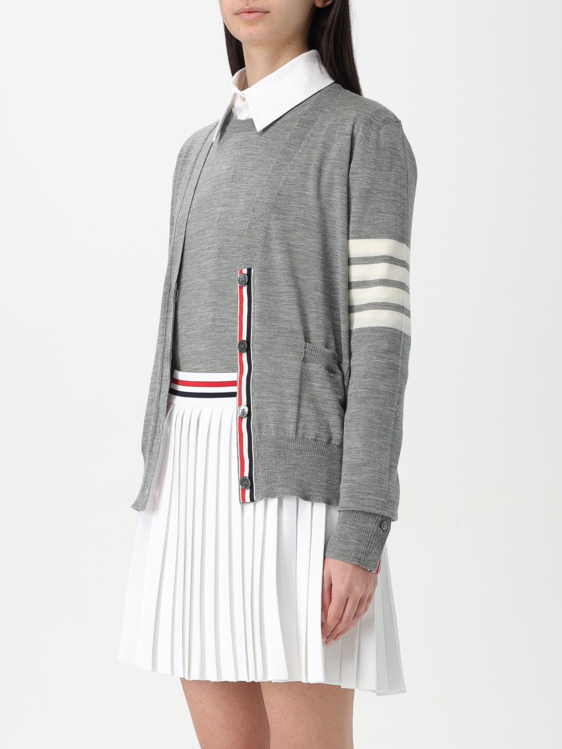 THOM BROWNE CARDIGAN: Cardigan Thom Browne in lana Merino , Grigio - Img 4