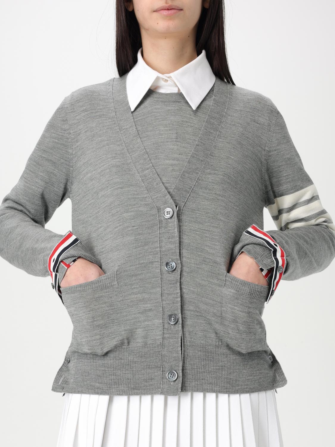 THOM BROWNE CARDIGAN: Cardigan Thom Browne in lana Merino , Grigio - Img 5