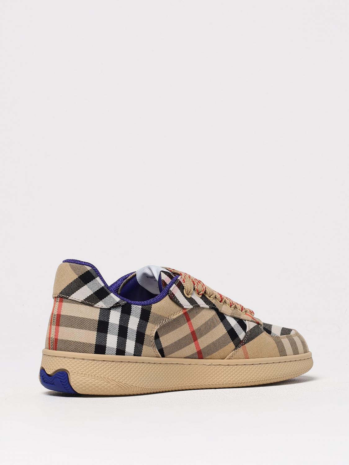 BURBERRY SNEAKERS: Sneakers Terrace Check Burberry in canvas jacquard , Beige - Img 3