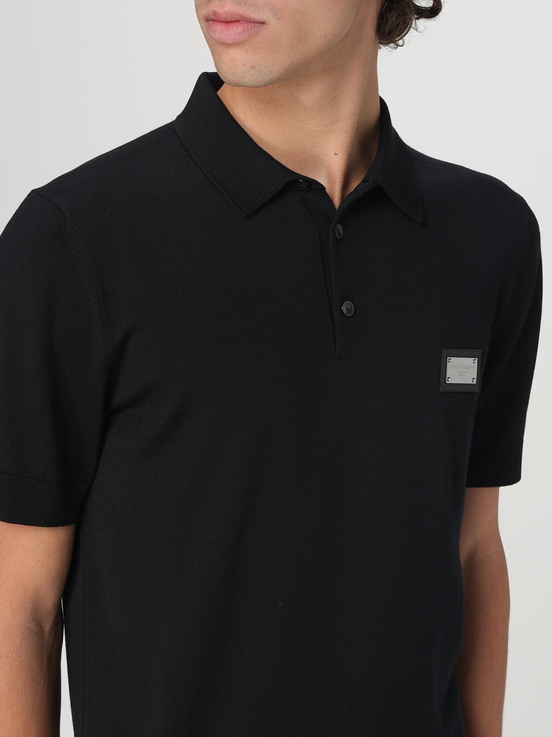 DOLCE & GABBANA POLO: Polo in lana con logo Dolce & Gabbana, Nero - Img 5