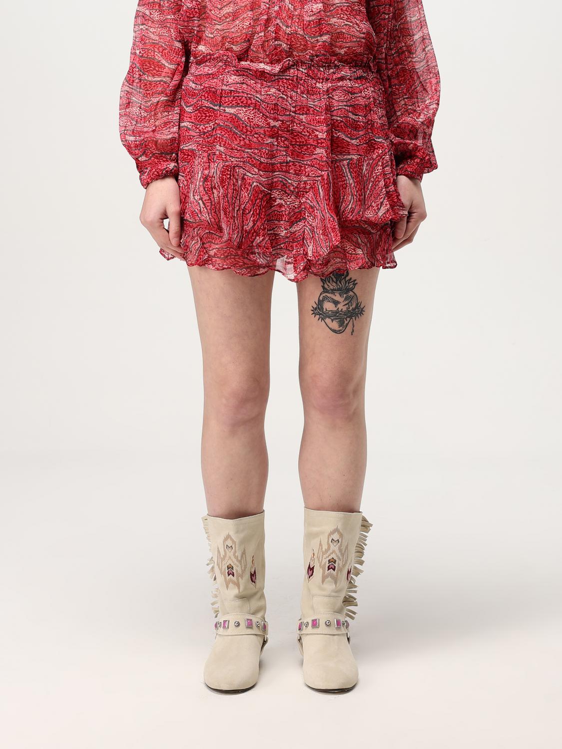 ISABEL MARANT ETOILE SHORT: Skirt woman Isabel Marant Etoile, Red - Img 1