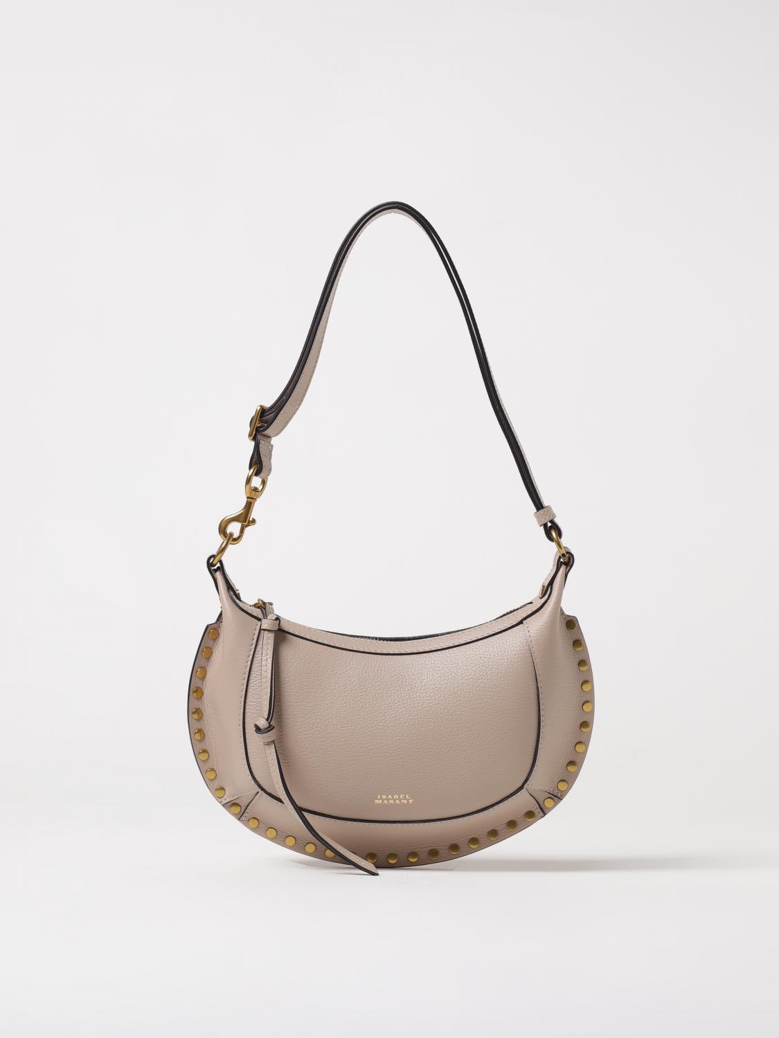 ISABEL MARANT BORSA A SPALLA: Borsa Oskan Moon Isabel Marant in pelle a grana , Sabbia - Img 1