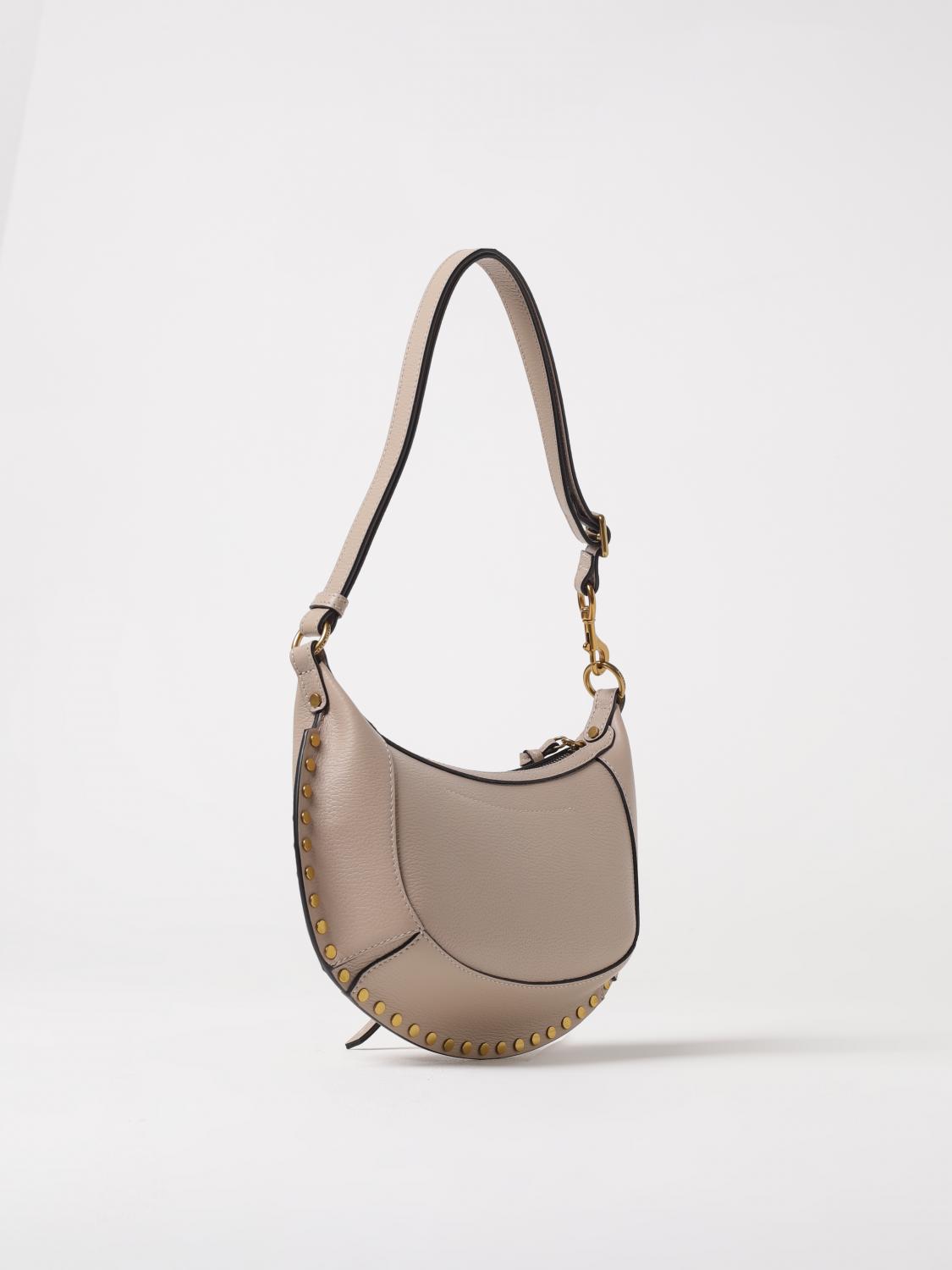 ISABEL MARANT BORSA A SPALLA: Borsa Oskan Moon Isabel Marant in pelle a grana , Sabbia - Img 2