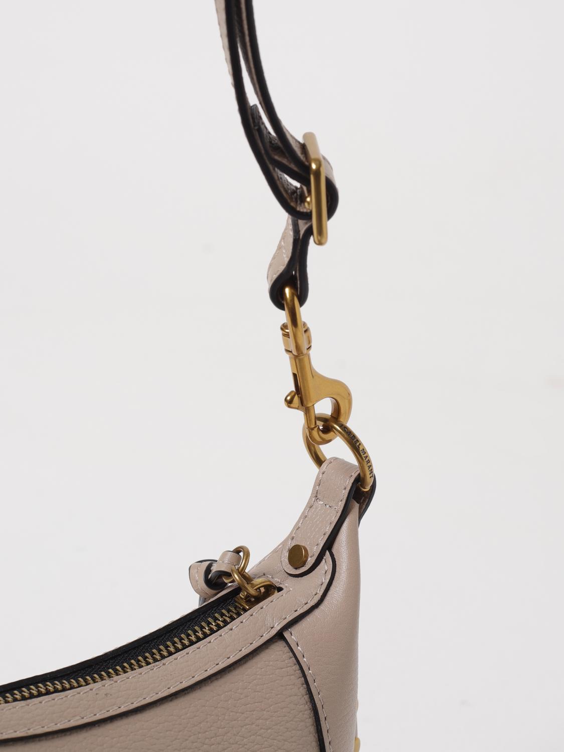 ISABEL MARANT BORSA A SPALLA: Borsa Oskan Moon Isabel Marant in pelle a grana , Sabbia - Img 3