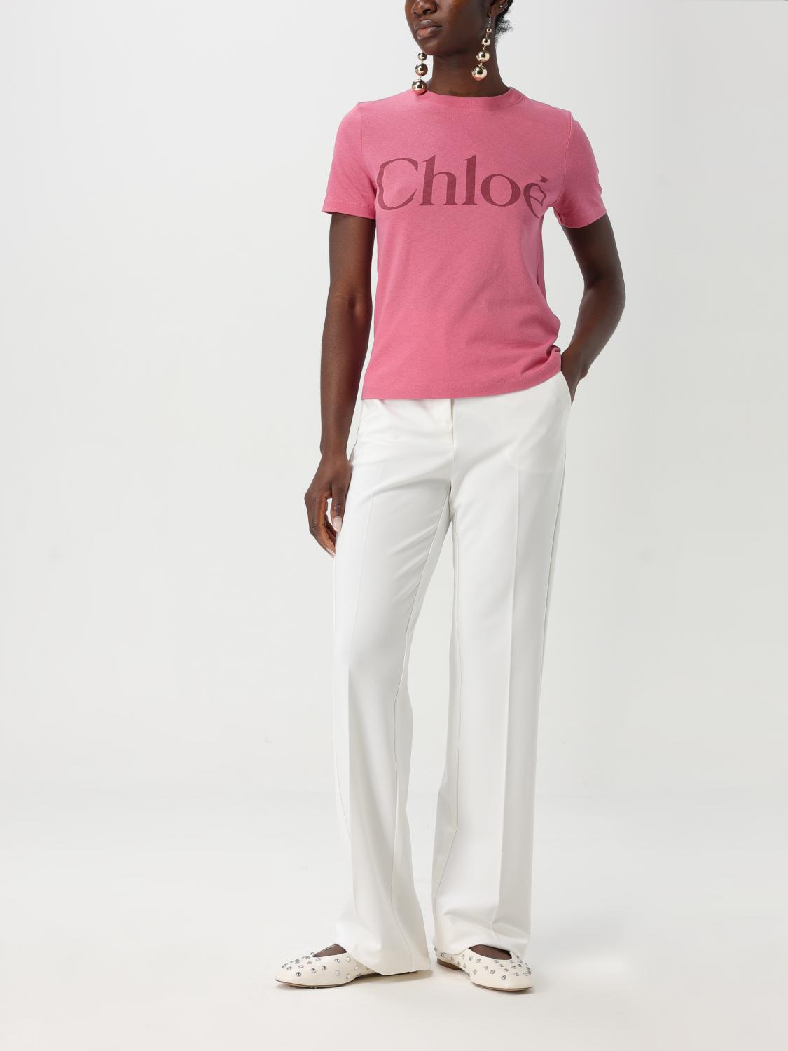 CHLOÉ T-SHIRT: T-shirt damen ChloÉ, Pink - Img 2