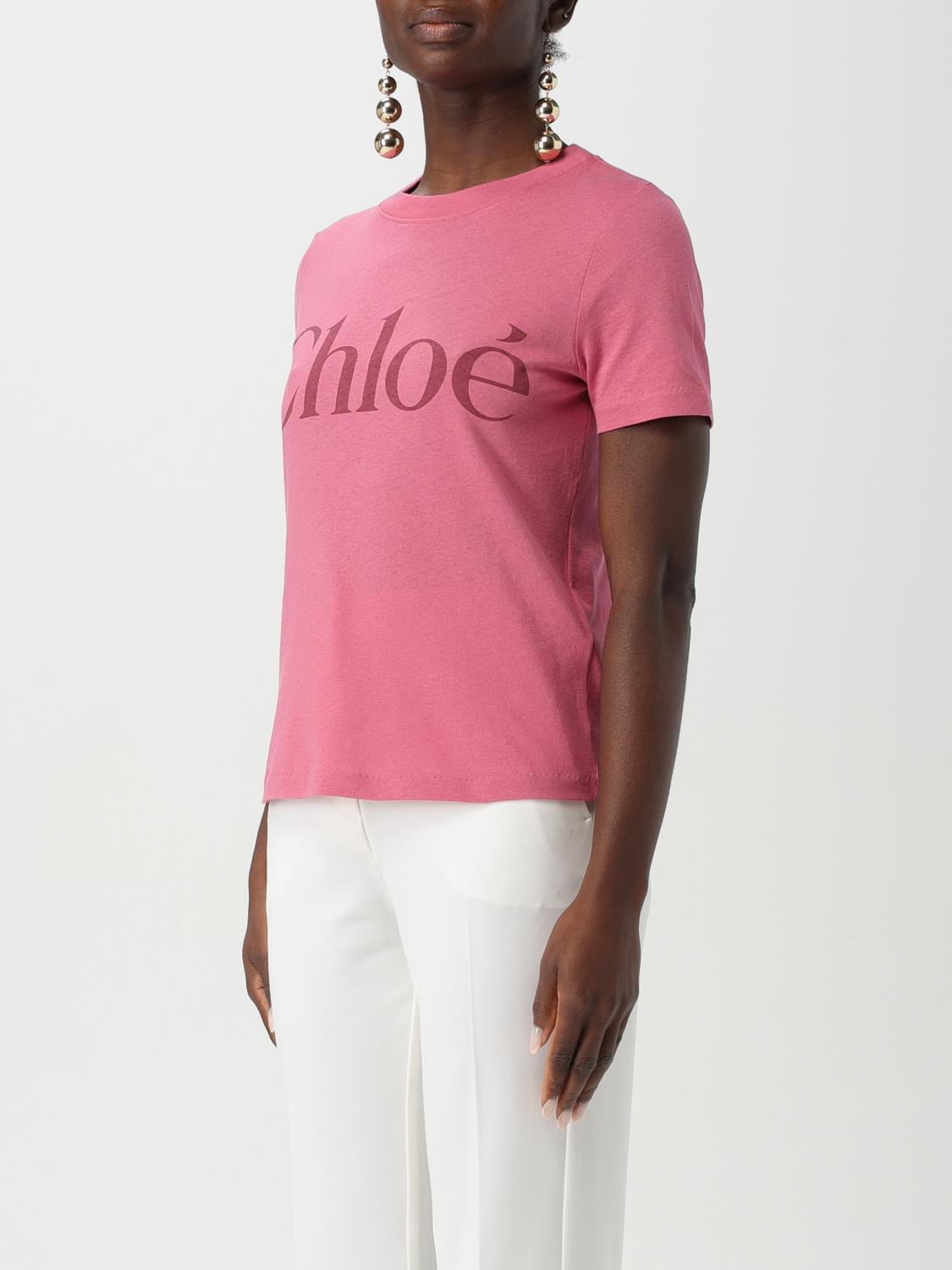 CHLOÉ T-SHIRT: T-shirt damen ChloÉ, Pink - Img 4