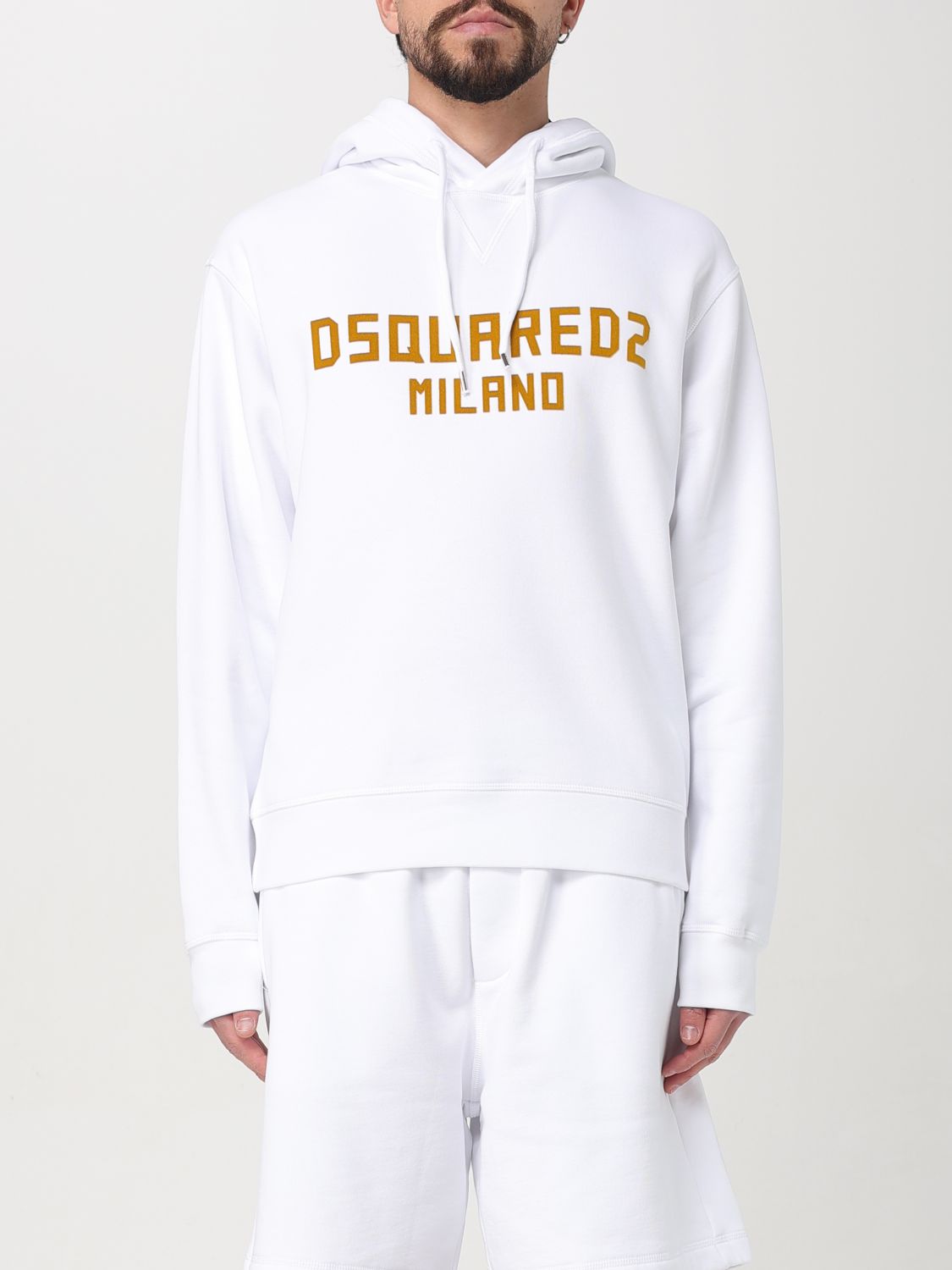 DSQUARED2 FELPA: Felpa con cappuccio Dsquared2 con logo, Bianco - Img 1