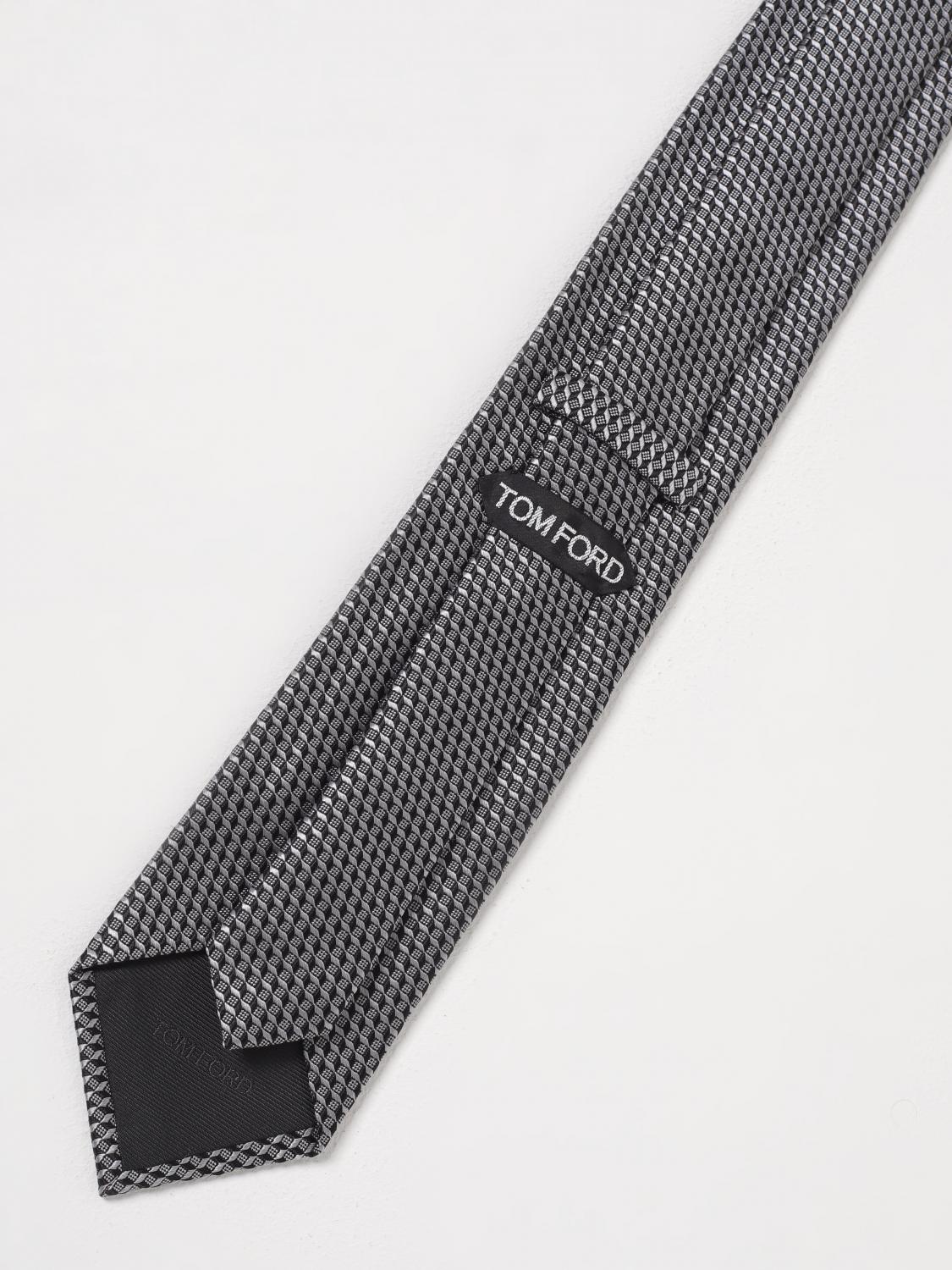TOM FORD CRAVATTA: Cravatta Tom Ford in seta jacquard , Grigio - Img 2
