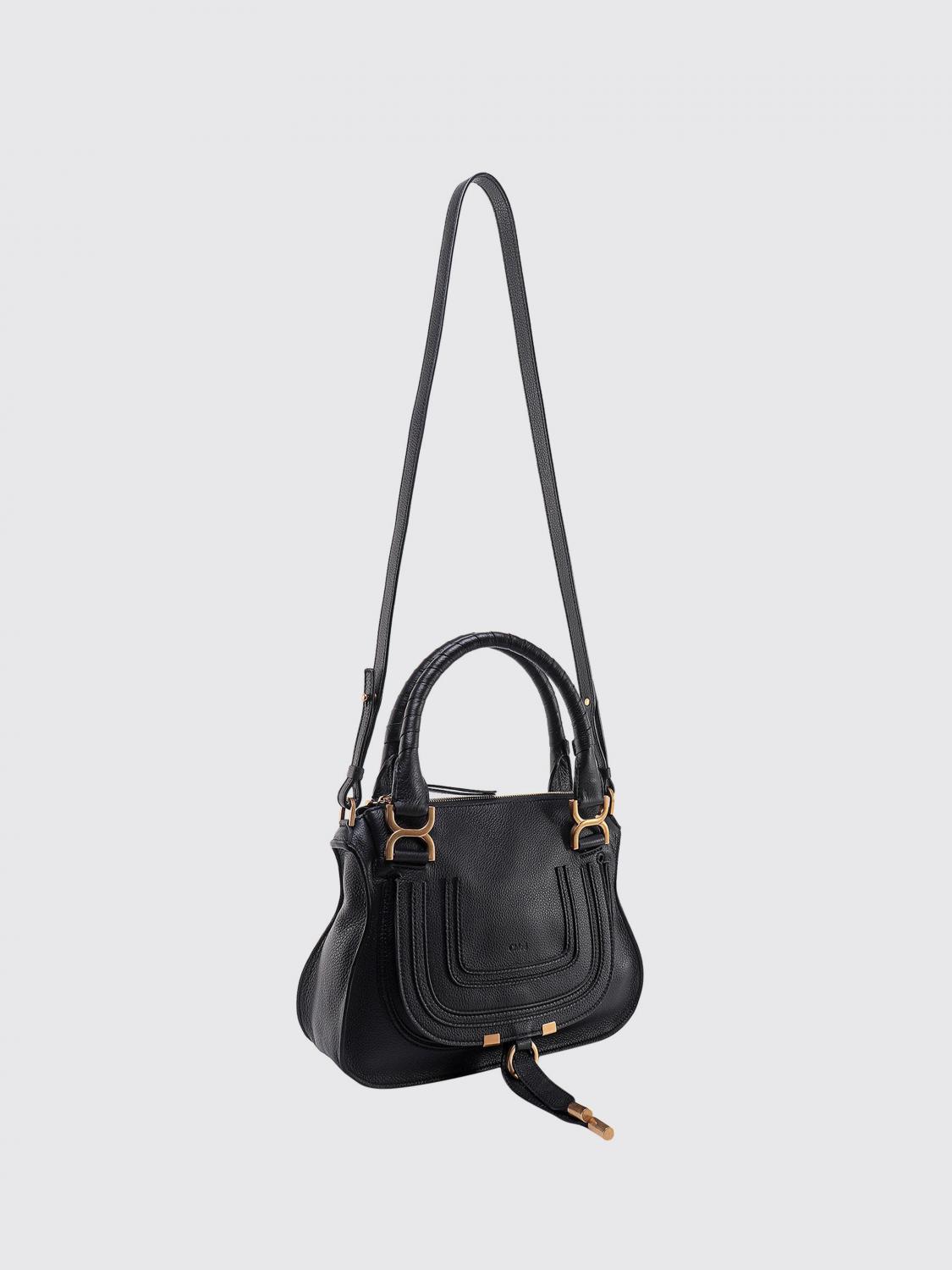CHLOÉ BORSA A MANO: Borsa Marcie Chloè in pelle a grana , Nero - Img 3