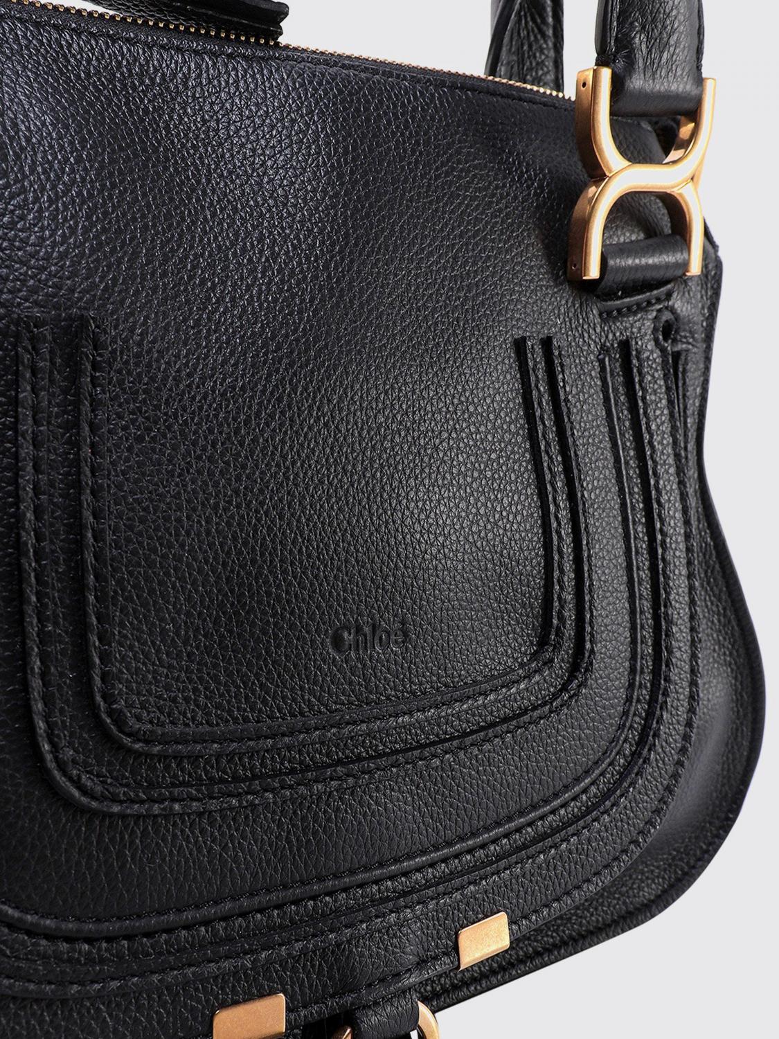 CHLOÉ BORSA A MANO: Borsa Marcie Chloè in pelle a grana , Nero - Img 5